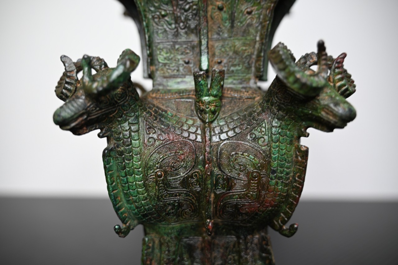 Chinese Bronze Ornament Relic Four-ram Square Zun Fangzun *replica #V078