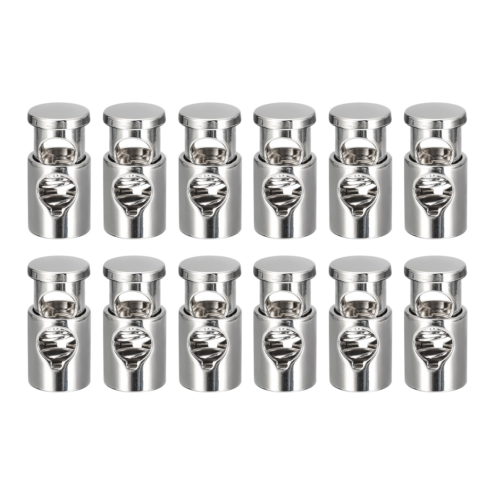 12pcs Metal Cord Locks 0.25″ Diameter Single Hole Spring Toggle Stopper