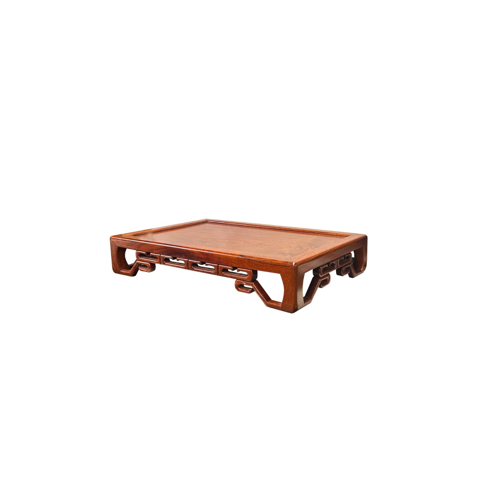 Natural Brown Wood Ru Yi Pattern Rectangular Table Top Stand Riser Easel ws3807