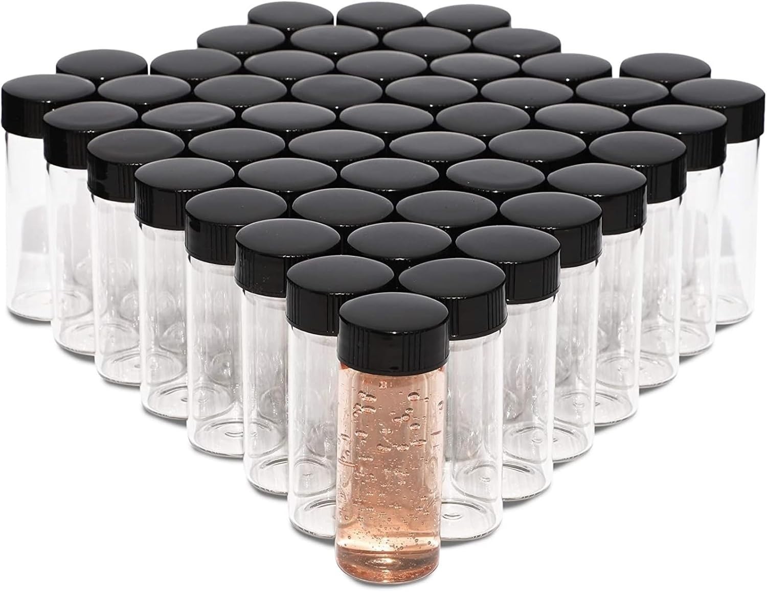 Clear Glass Empty Sample Bottles (0.7 Oz, 50 Pack) – Little Jars with Lids