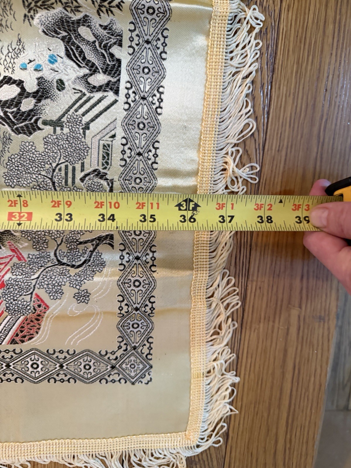 Asian Oriental Chinese Japanese Satin Silk Tapestry Tablecloth Piano shawl