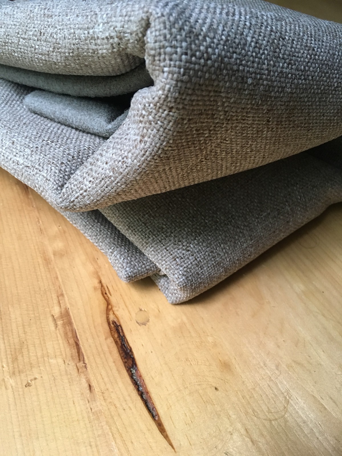 Vintage Heavy Tweed Upholstery Fabric Linen Cotton Blend Striped Selvage 5.5 Yds