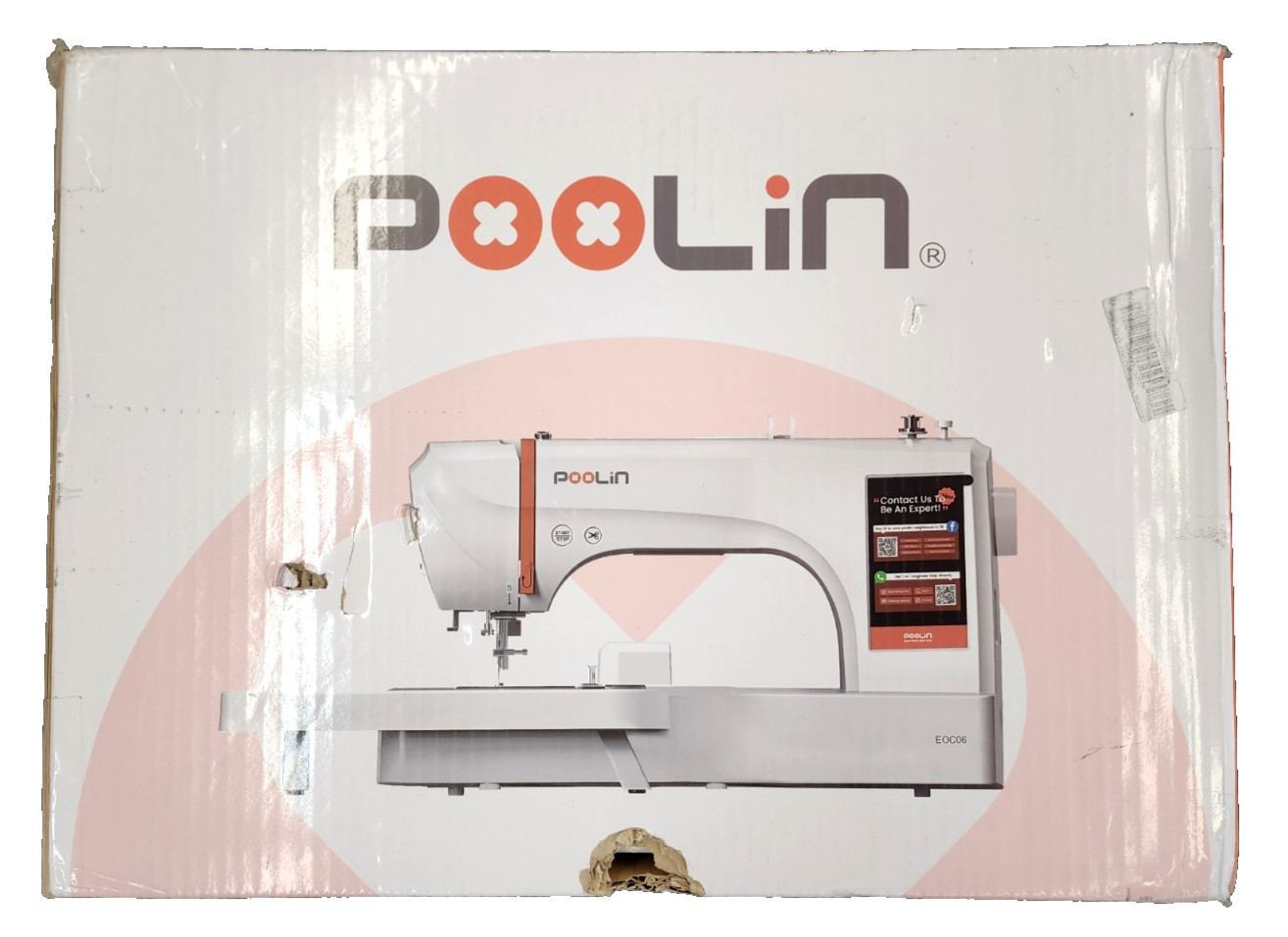 POOLIN EOC06 7.9in x 11in Embroidery Machine & 166 Thread Spool Bundle NEW