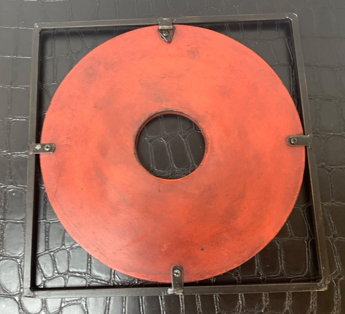 Chinese Red Coin Hanging Plaque Feng Shui Wall Home Decor Square 9″ Vintage