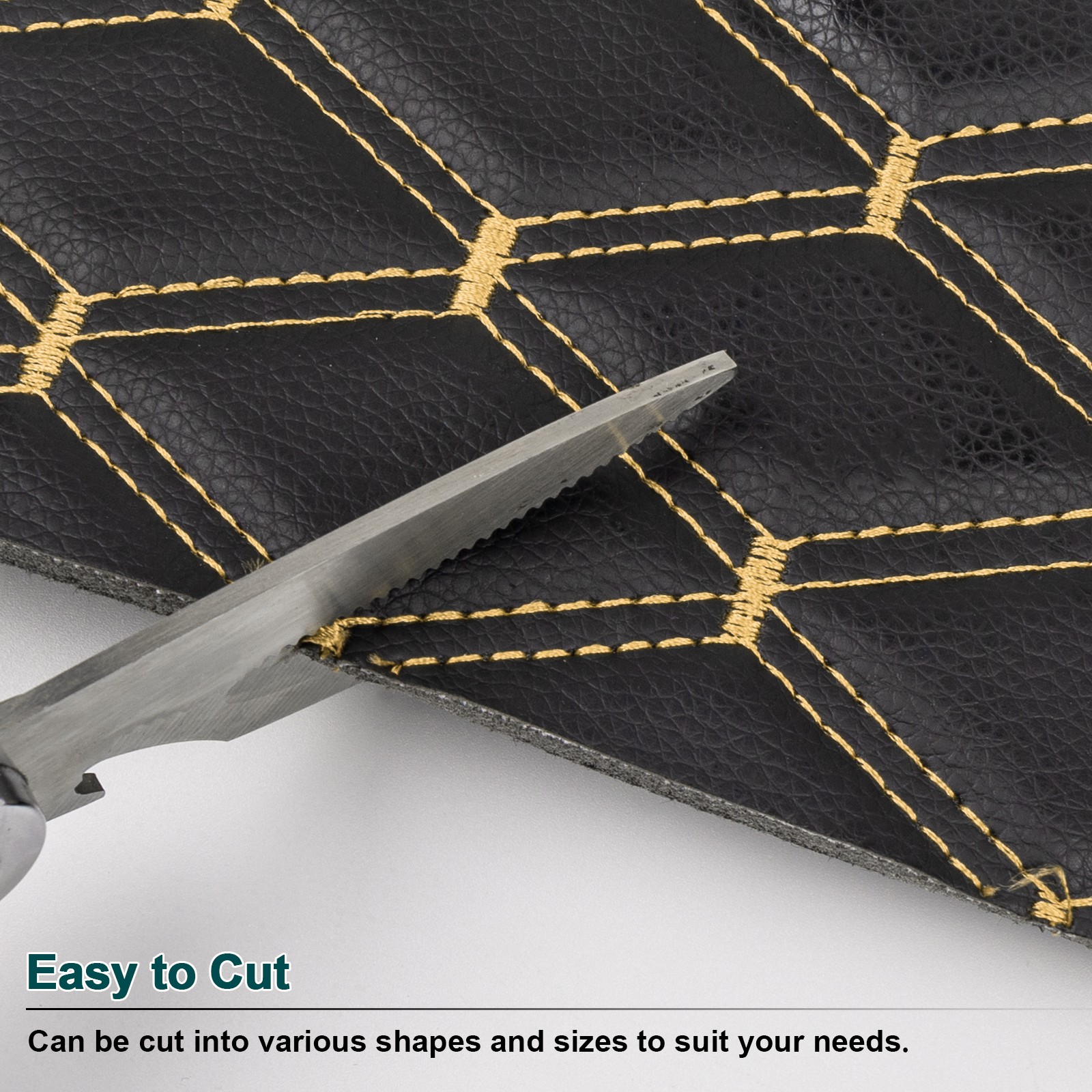 63″ Quilted PU Leather Fabric Diamond Stitch for Car Upholstery DIY Sold By Yard