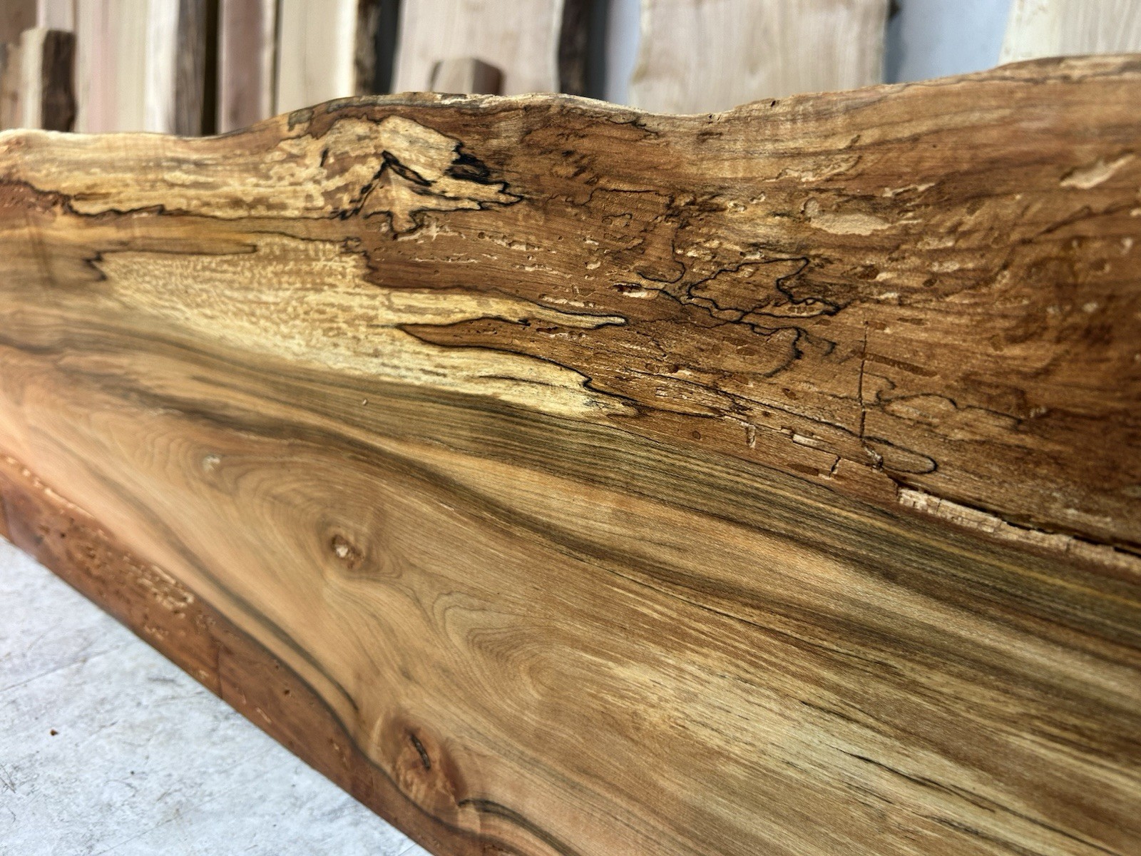 Rustic Spalted Maple Mantle/Fireplace Mantel Beam/Stunning/Live Edge Mantel