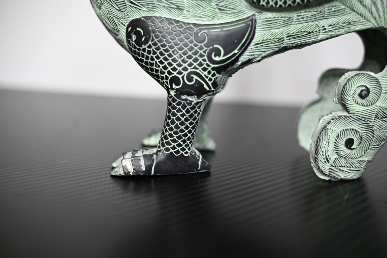 Chinese Bronze Ornament Incense Burner Phoenix Bird Statue*replica #V080