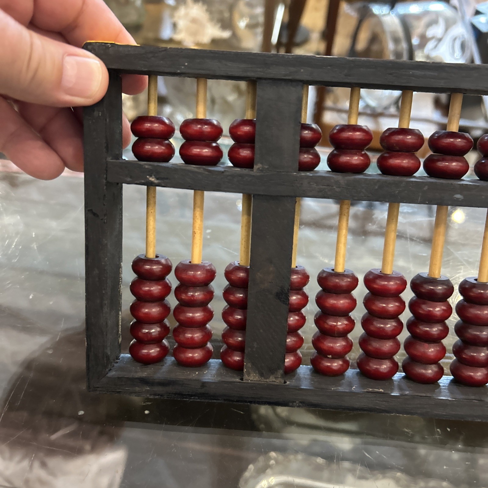 Vtg Chinese Abacus Wood Brass Xingyuan Goldstar Brand Calculator 13 Row 91 Bead