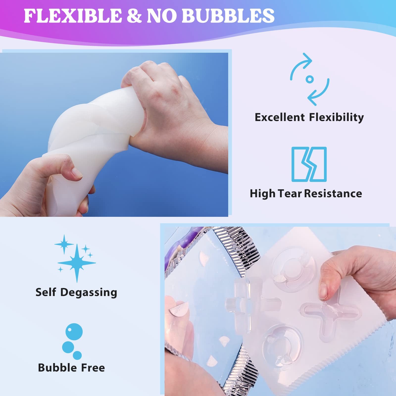 LETS RESIN 8oz Fast Cure Platinum Silicone Mold Making Kit for Resin Casting