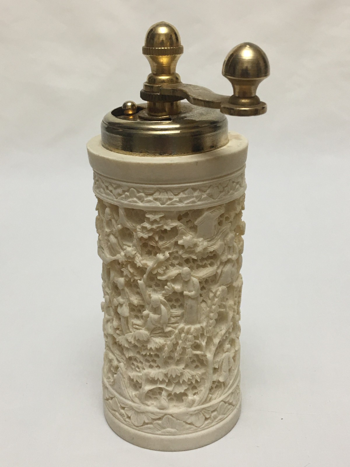Chinese Carved Resin Pepper Grinder