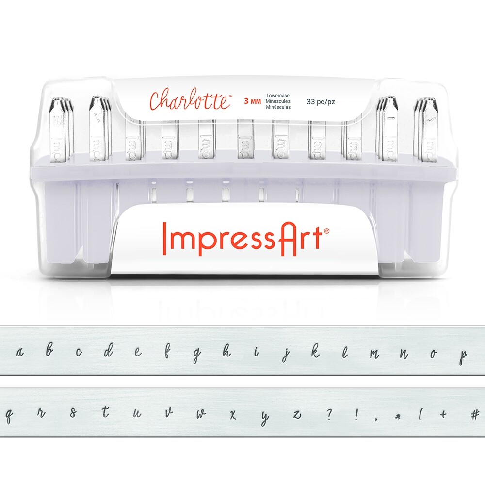 Charlotte Font Lowercase Metal Jewelry Stamps- Steel Script Hand Letter Punches