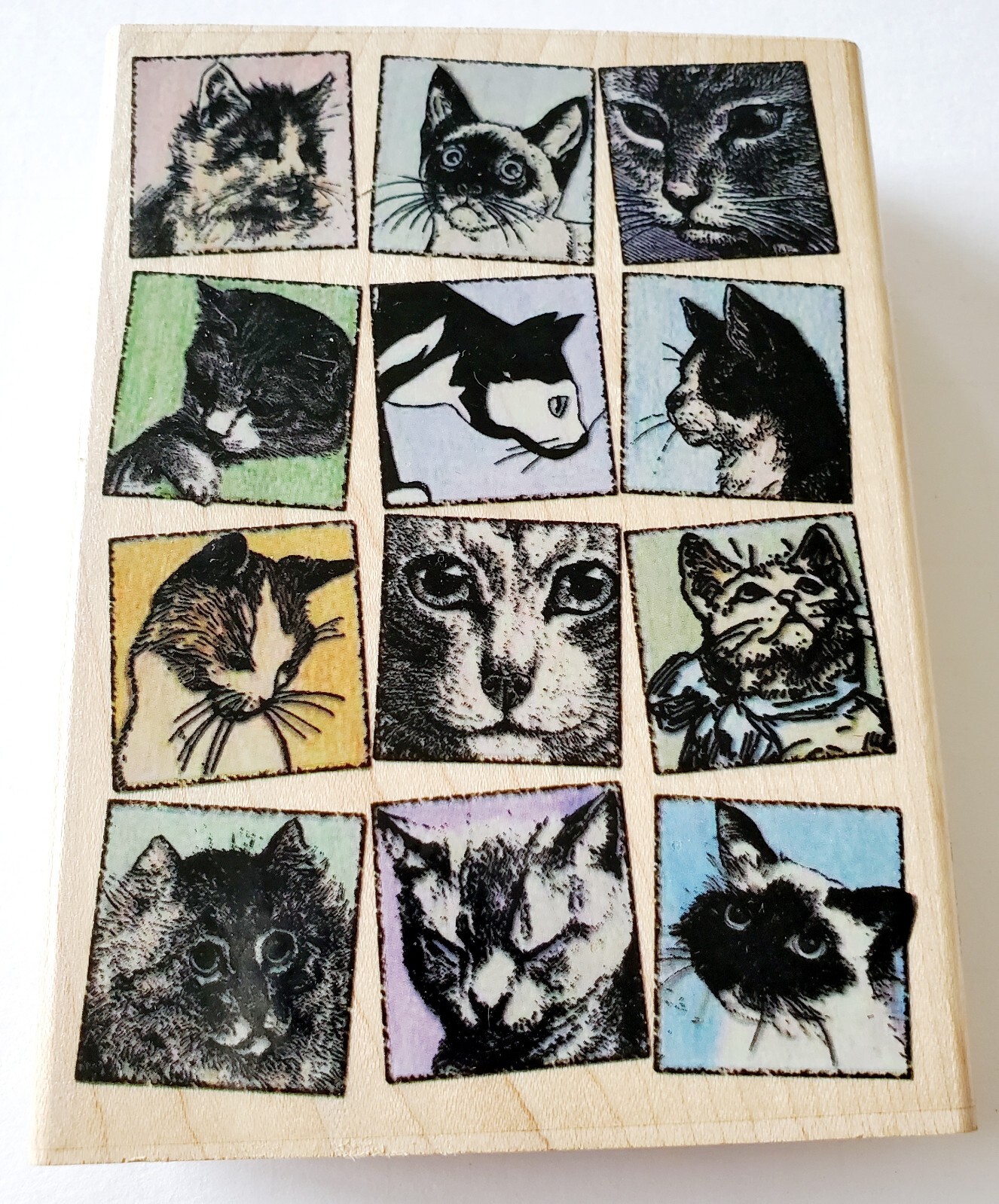Hampton Art Stamps 4578 Kitty Tiles Jill Meyer Cat Faces NEW