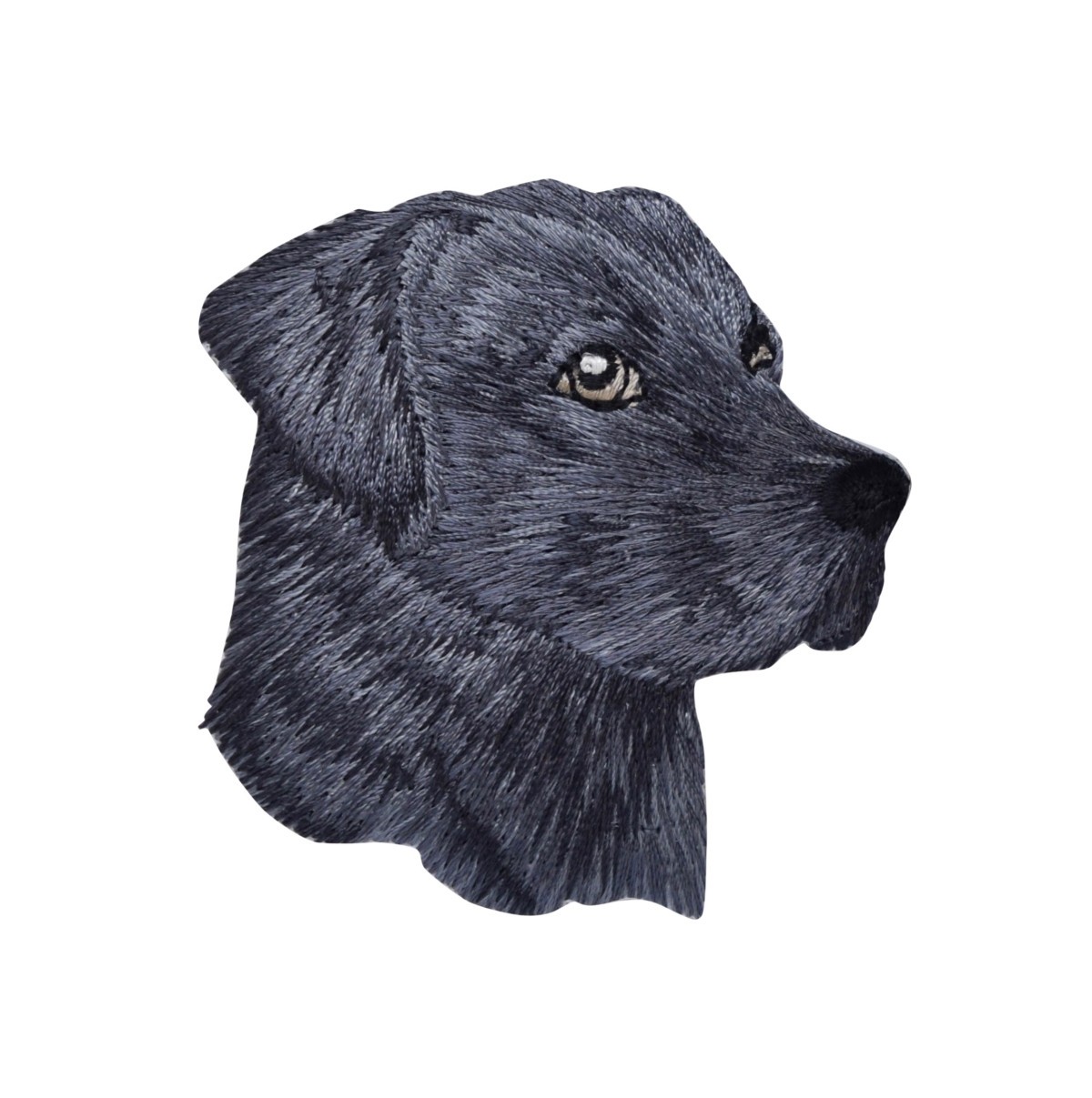 Black Lab Head Embroidered Iron On Applique Patch – Labrador Retriever 157-N