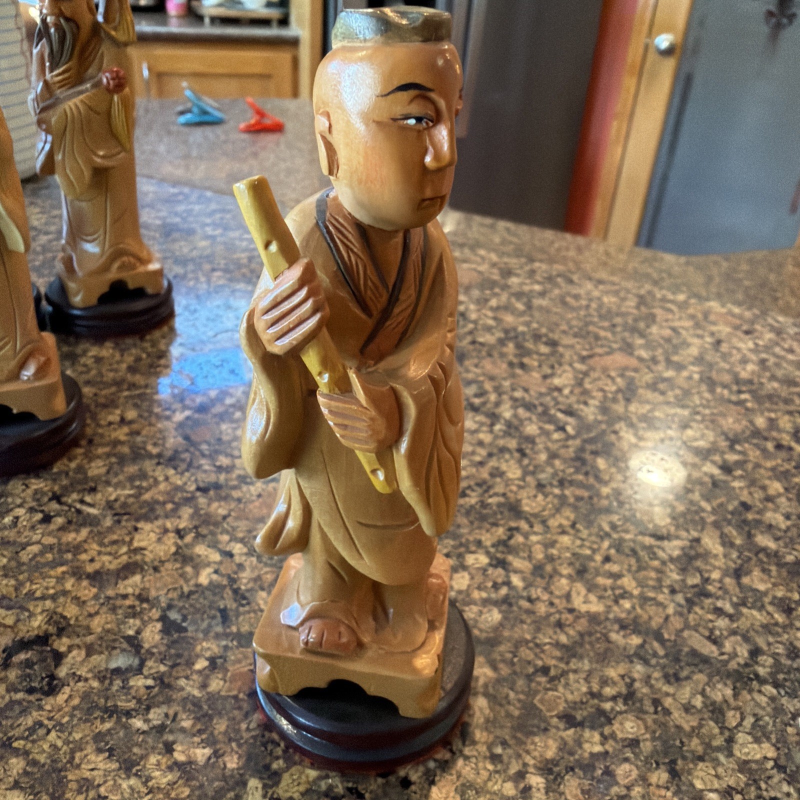Vintage Chinese Eight Immortals Carved Boxwood Set Republic Period