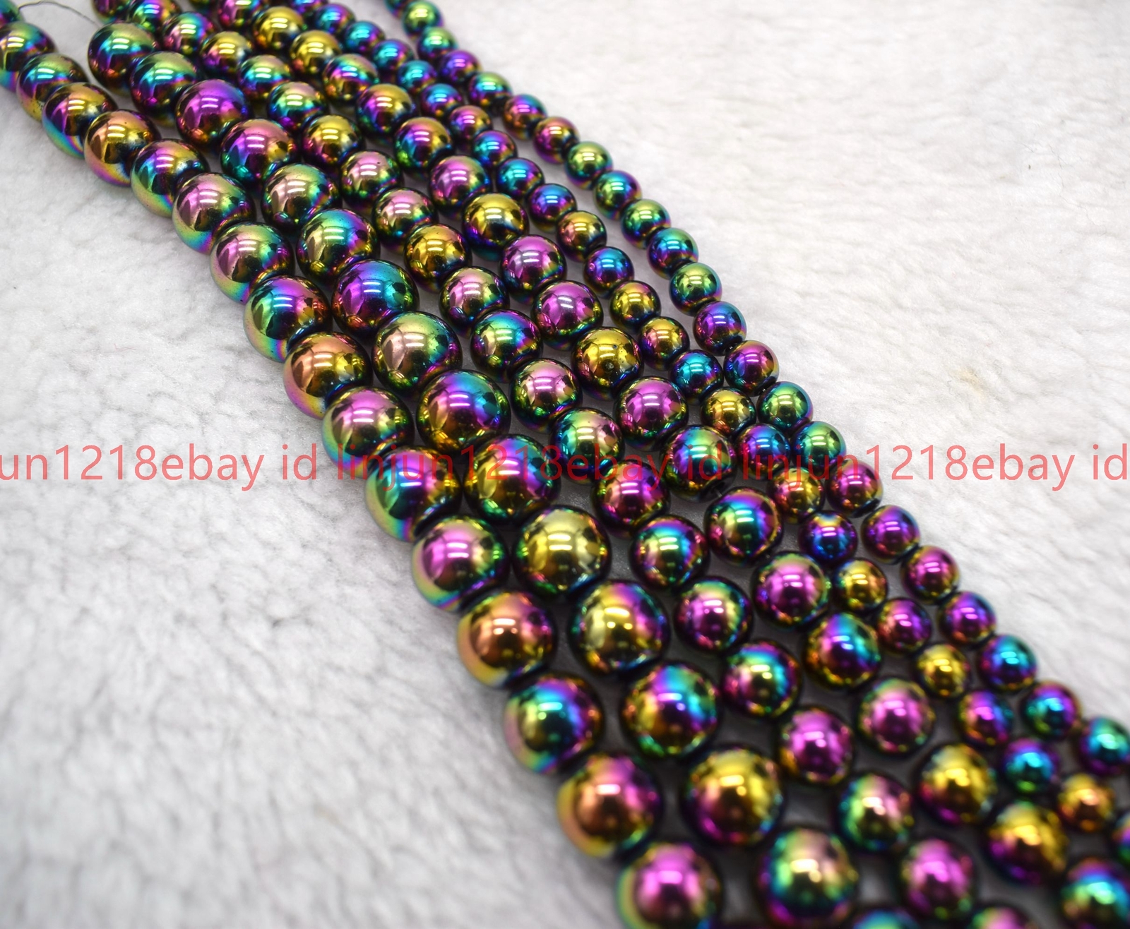 Natural Fashion 6/8/10mm Multicolor Hematite Round Gemstone Loose Beads15″