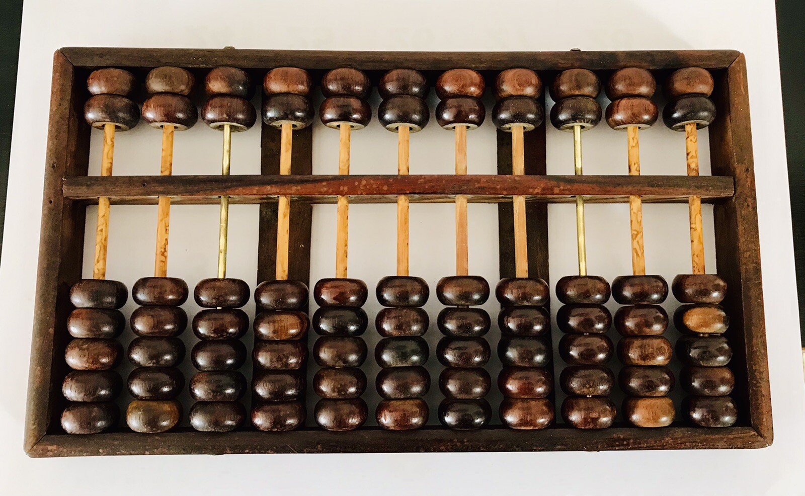 Chinese Wood Abacus 11 Rods 77 Beads