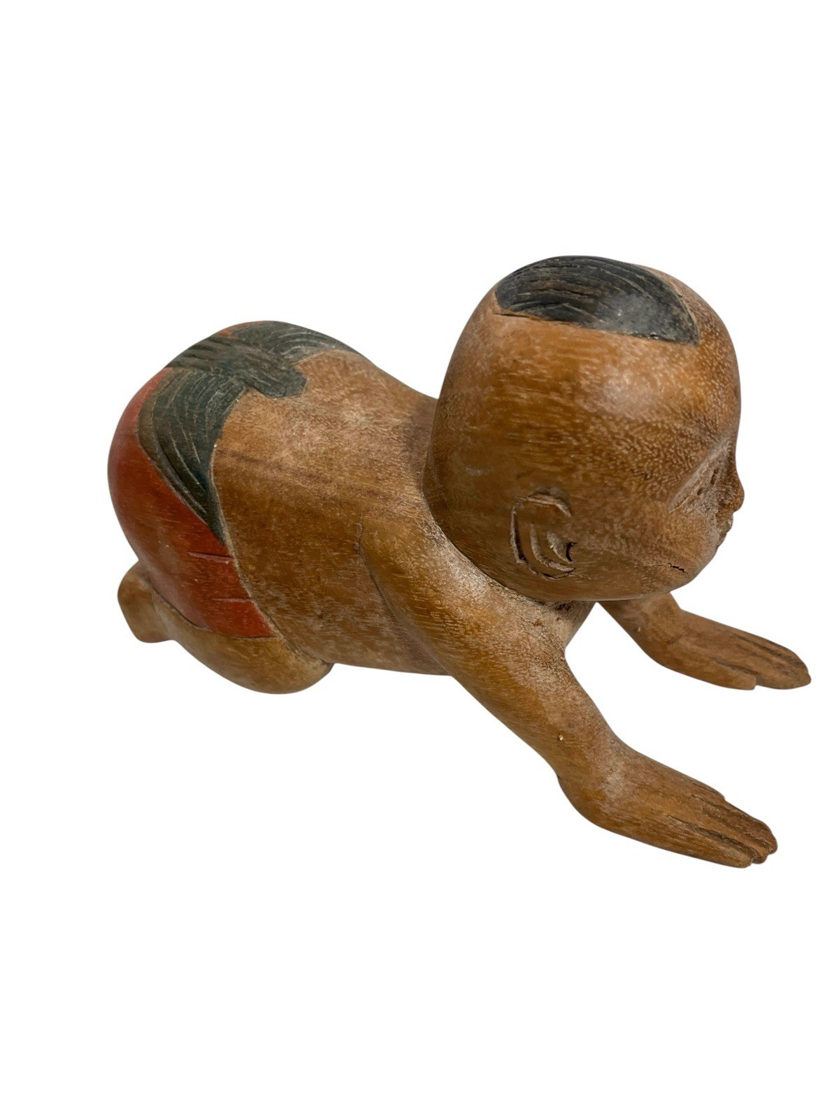 Asian Oriental Chinese Opium Pillow Wood Handcarved Vtg Figure Beautiful Relax