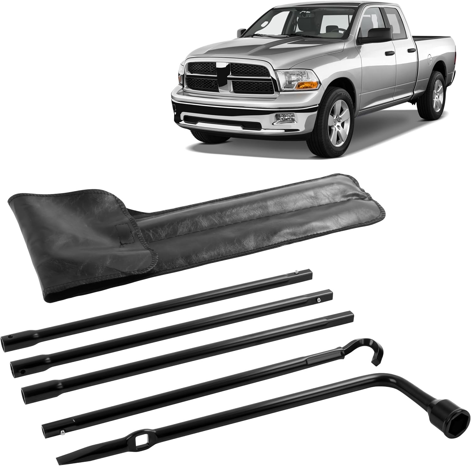 Spare Tire Tool Kit with Spare Tire Jack Handle and Wheel Lug 03-21 Ram 1500