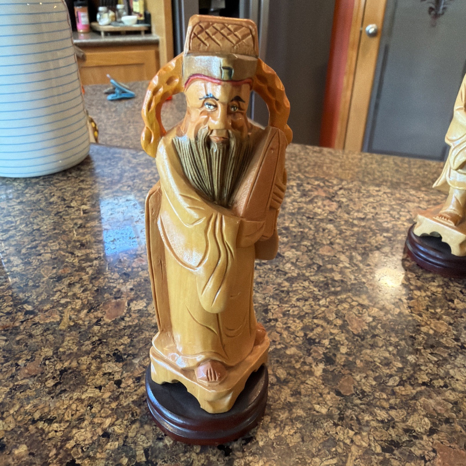 Vintage Chinese Eight Immortals Carved Boxwood Set Republic Period