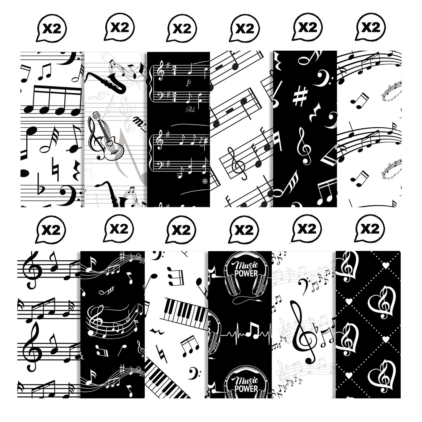 24 Sheets Music Notes Scrapbook Paper 11.8 x Inch Musical Multicolor