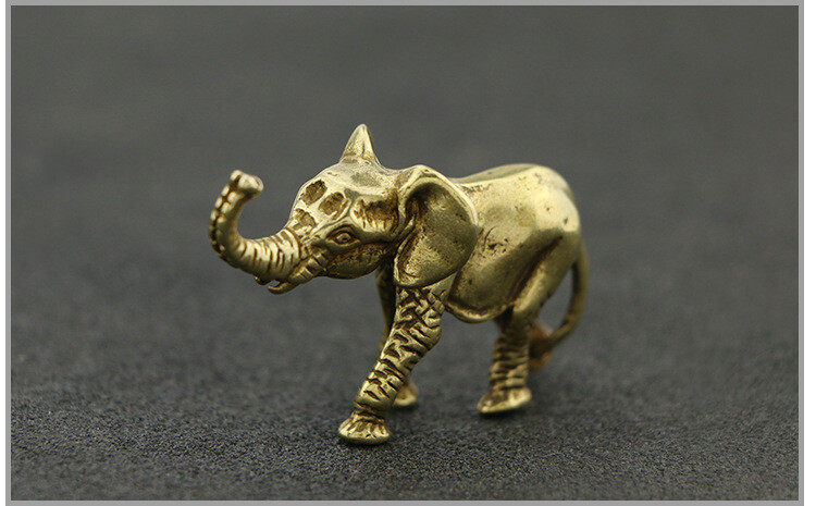 Antique Solid Pure Copper Mini Elephant Ornaments Tea Pet Desktop Ornaments Coll