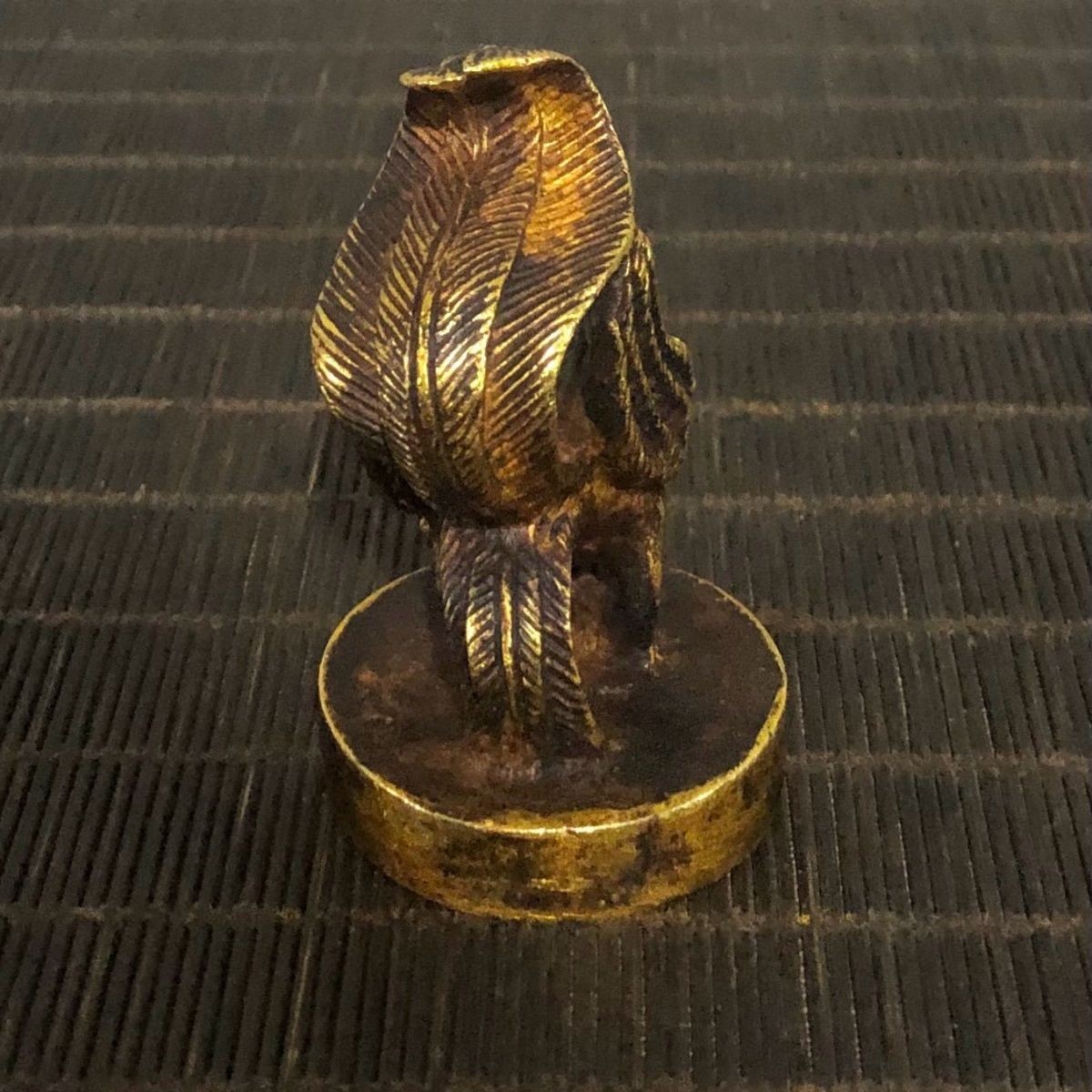 Solid Phoenix Statue Vintage Patina Metal Ornament Antique Style Desk Decor