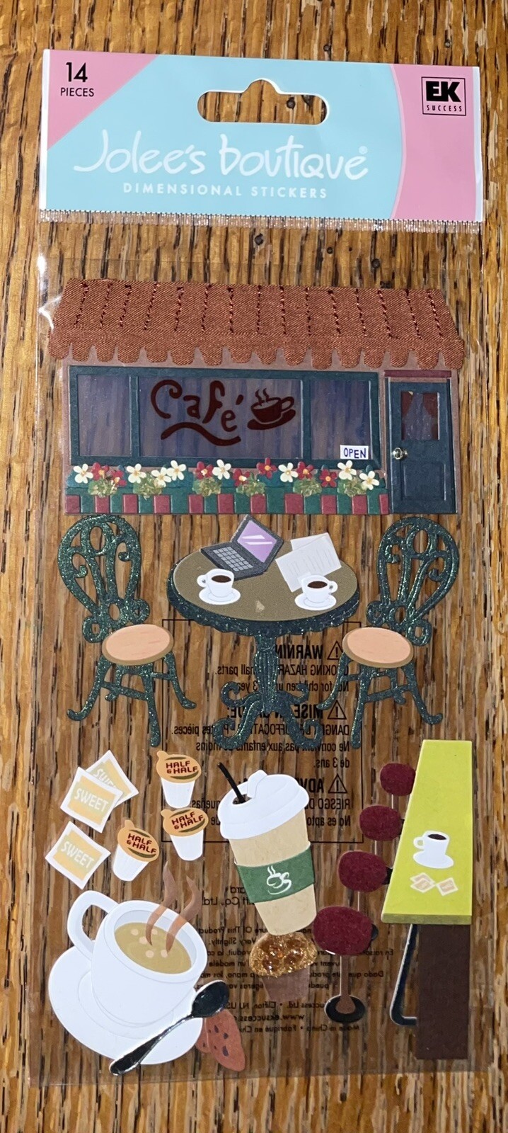 VERY RARE Jolees Coffee Talk Cafe Shop Pastry’s Restaurant 3D Scrapbook Stickers