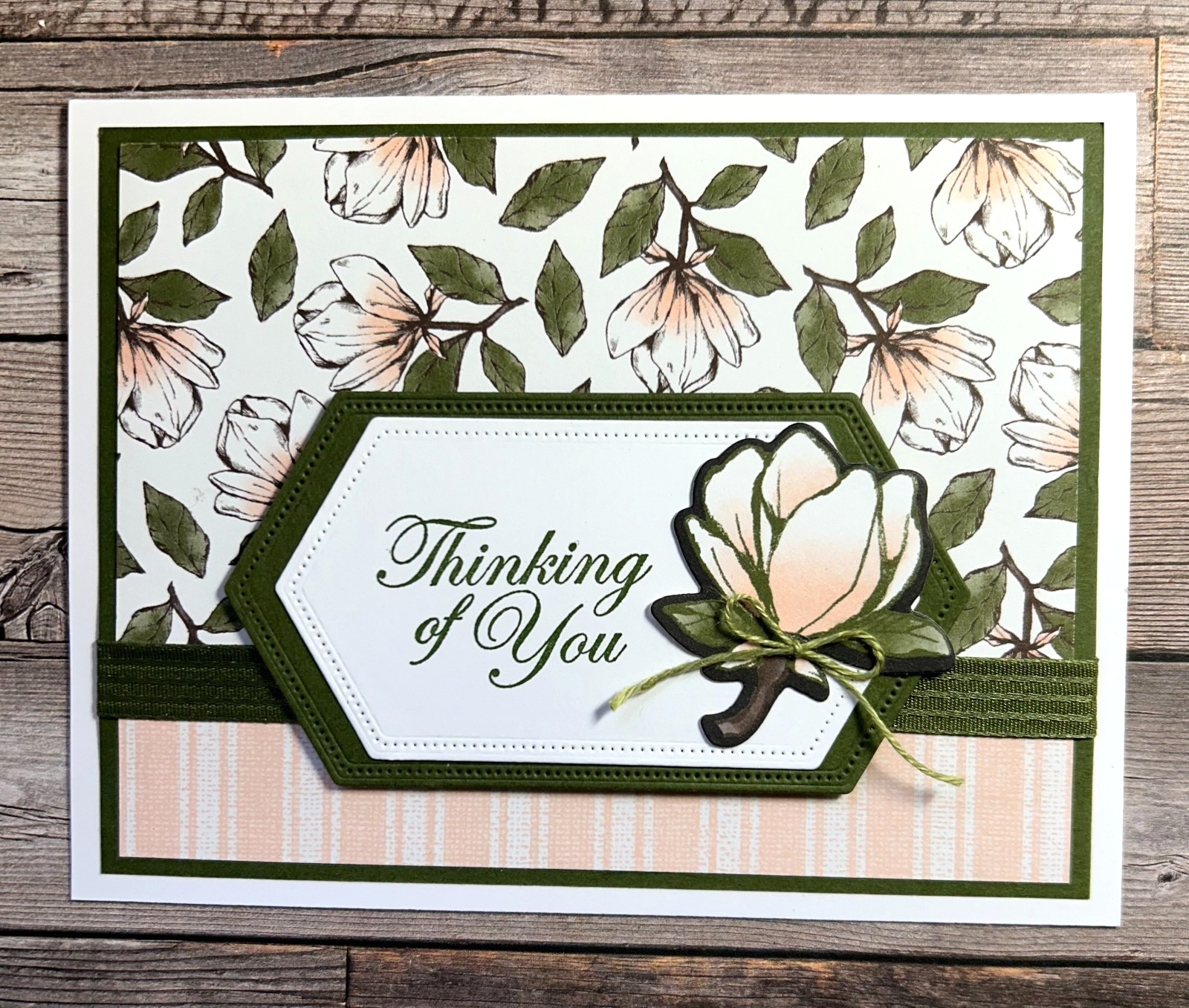 GREETING CARD KIT x4 +Env ~ Stampin Up Magnolia Lane DP Thinking of You