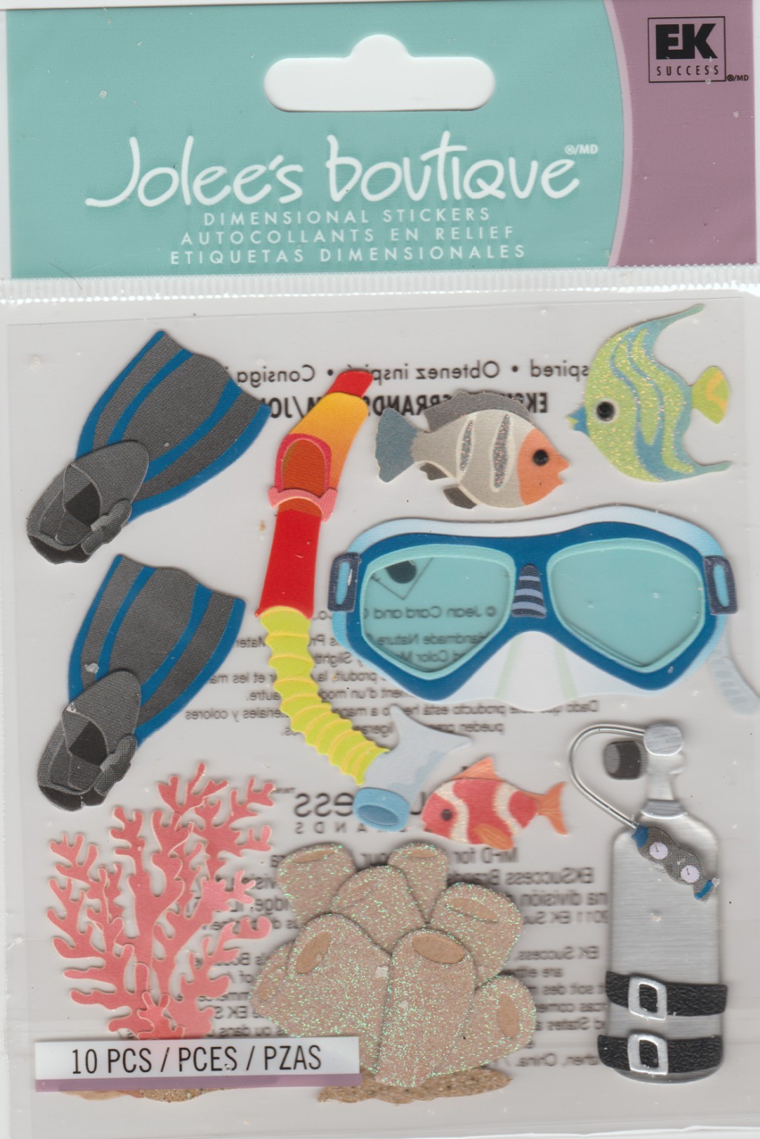 Jolee’s Boutique ” Snorkeling Scuba Diving ” Dimensional Scrapbooking Stickers