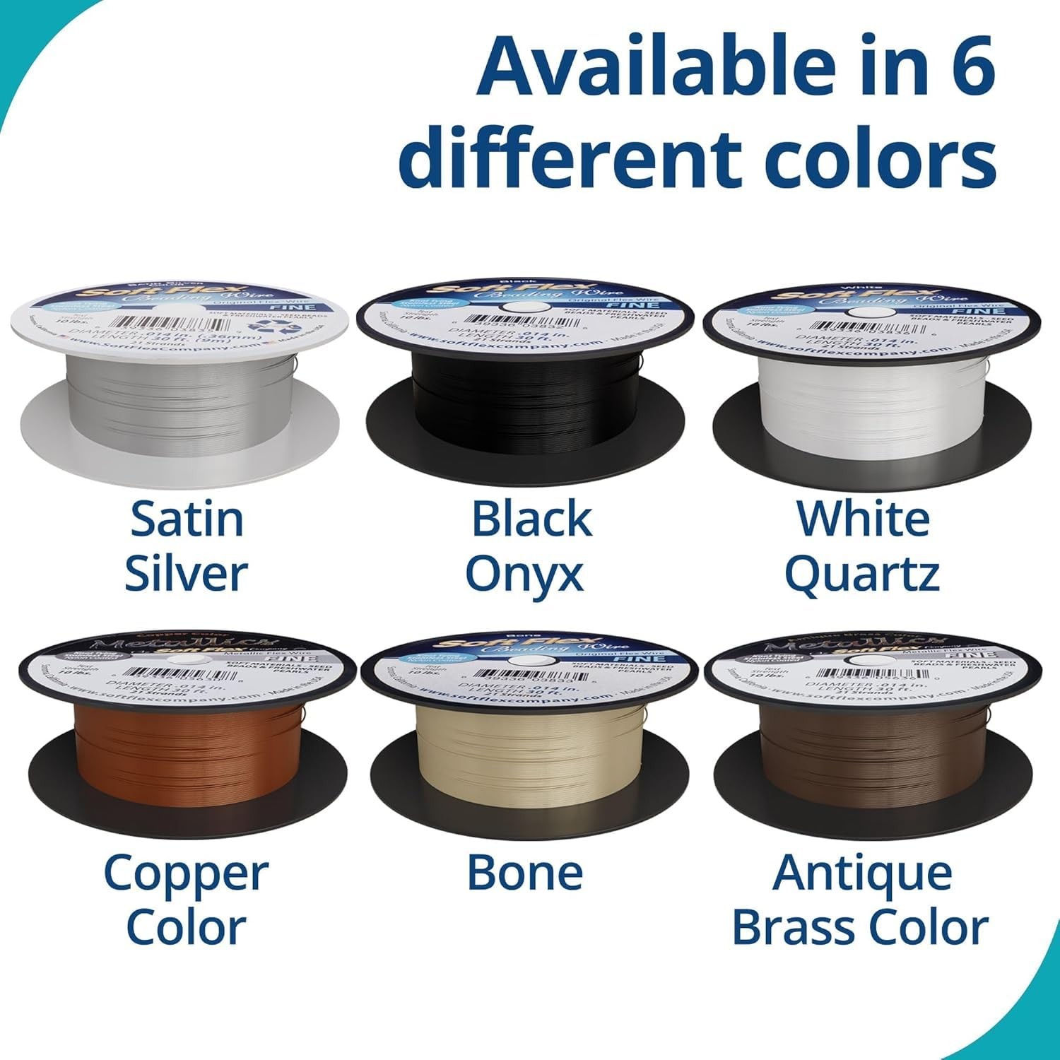 21 Strand Beading Wire – Fine 0.14 Diameter – 30 Feet Design Wire – Satin Silver