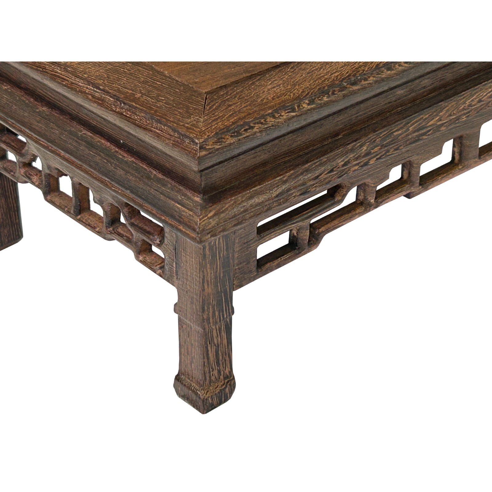 9″ Light Brown Feather Pattern Rectangular Wood Display Stand Riser ws4226