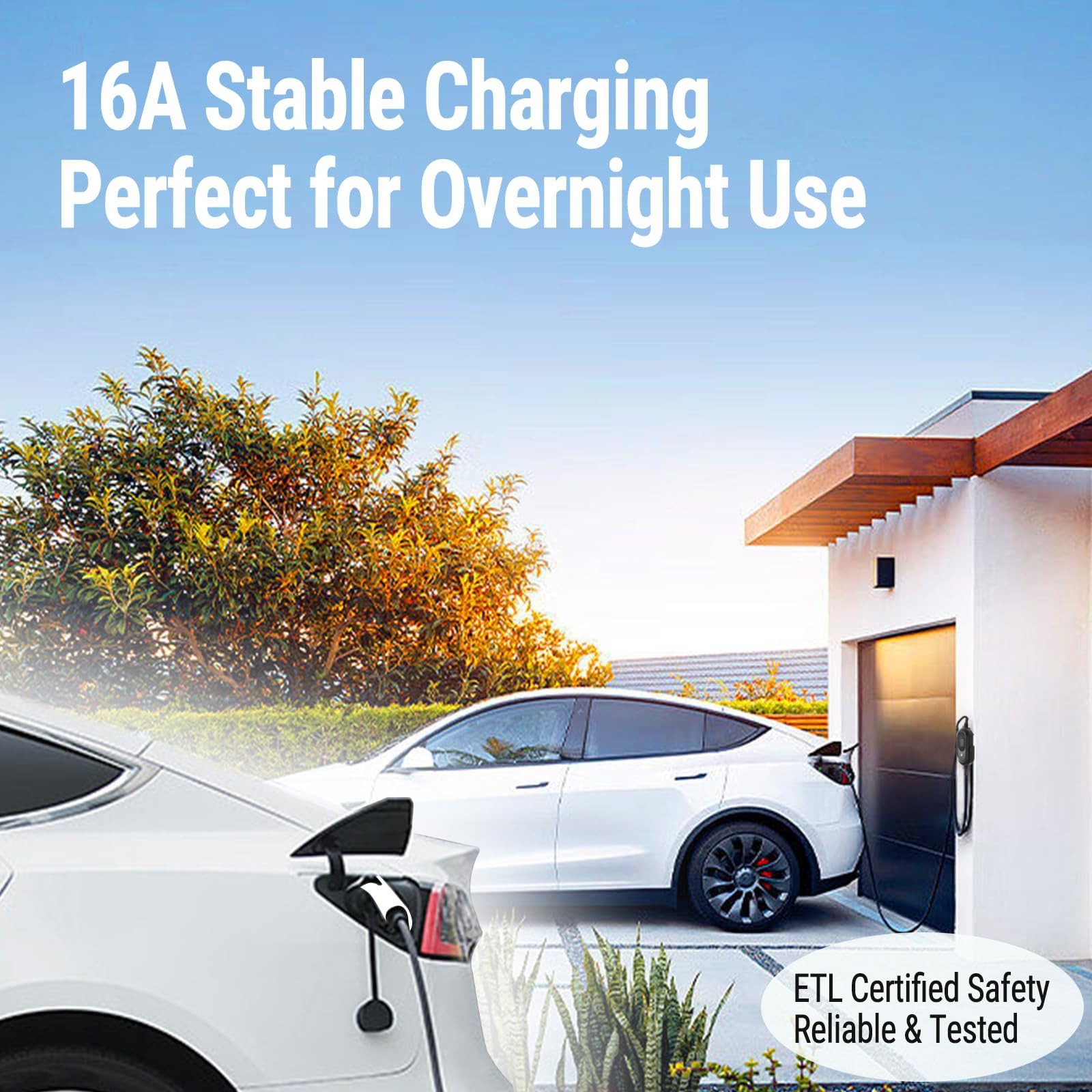 Topautogear Portable Ev Charger 16A Level 12 110V-240V Electric Vehicle Charger