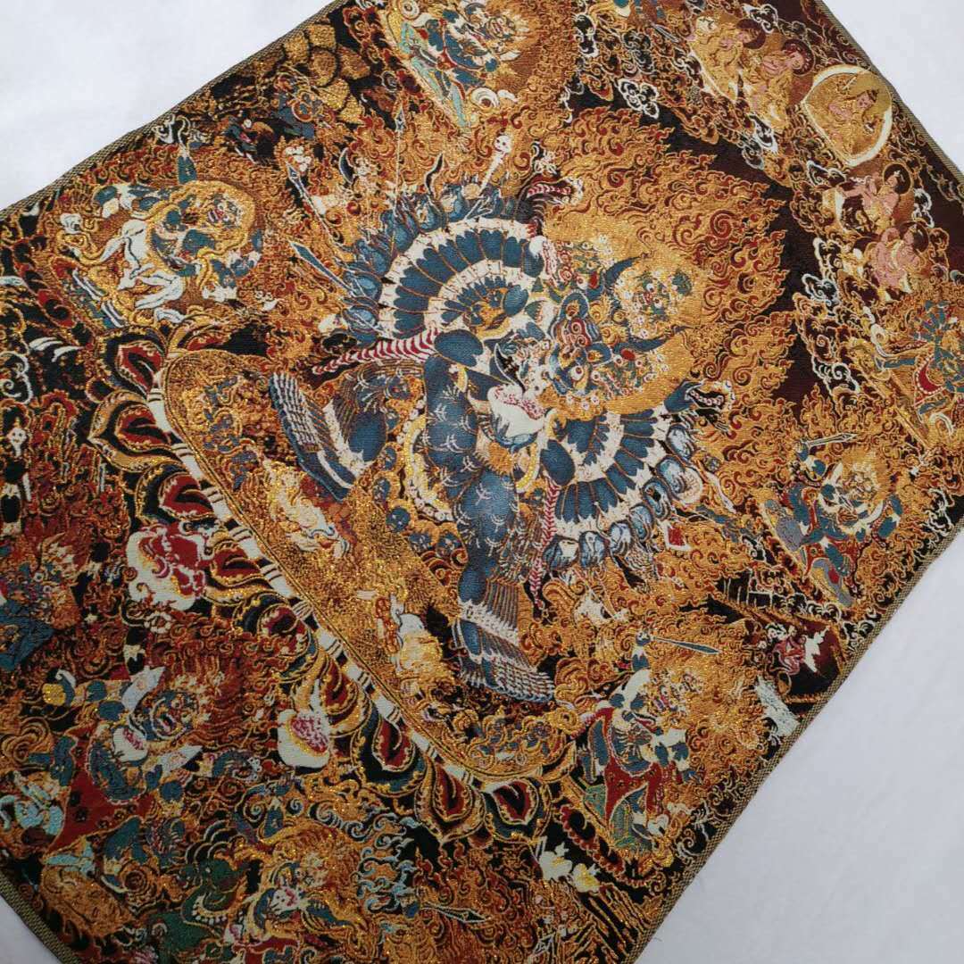 36″ Tibet Tibetan Cloth Silk Buddha Yamantaka Tangka Thangka Mural 23654