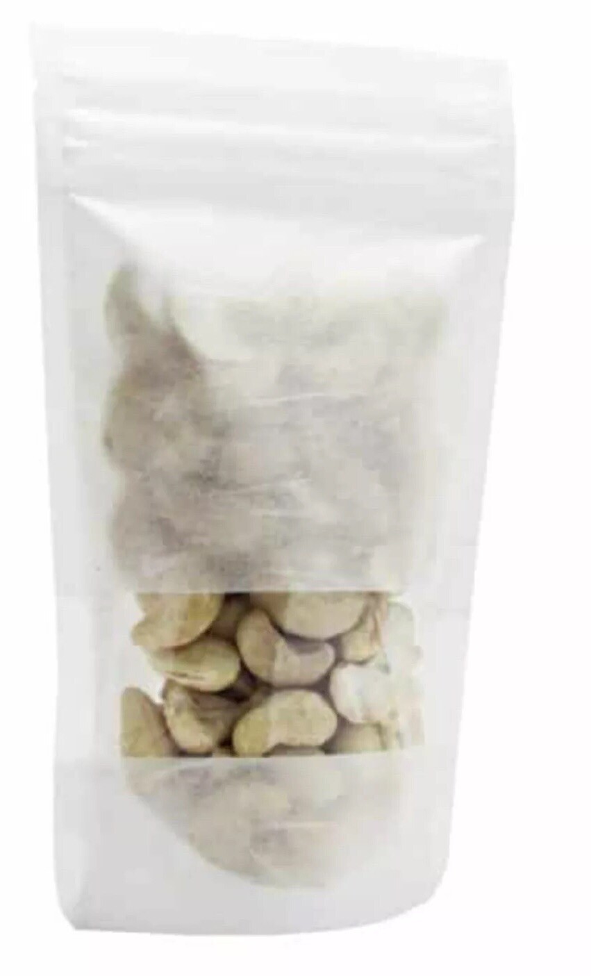 50 2oz White RicePaper Reclosable Zip Bag/window standup Craft Bead Candy Food