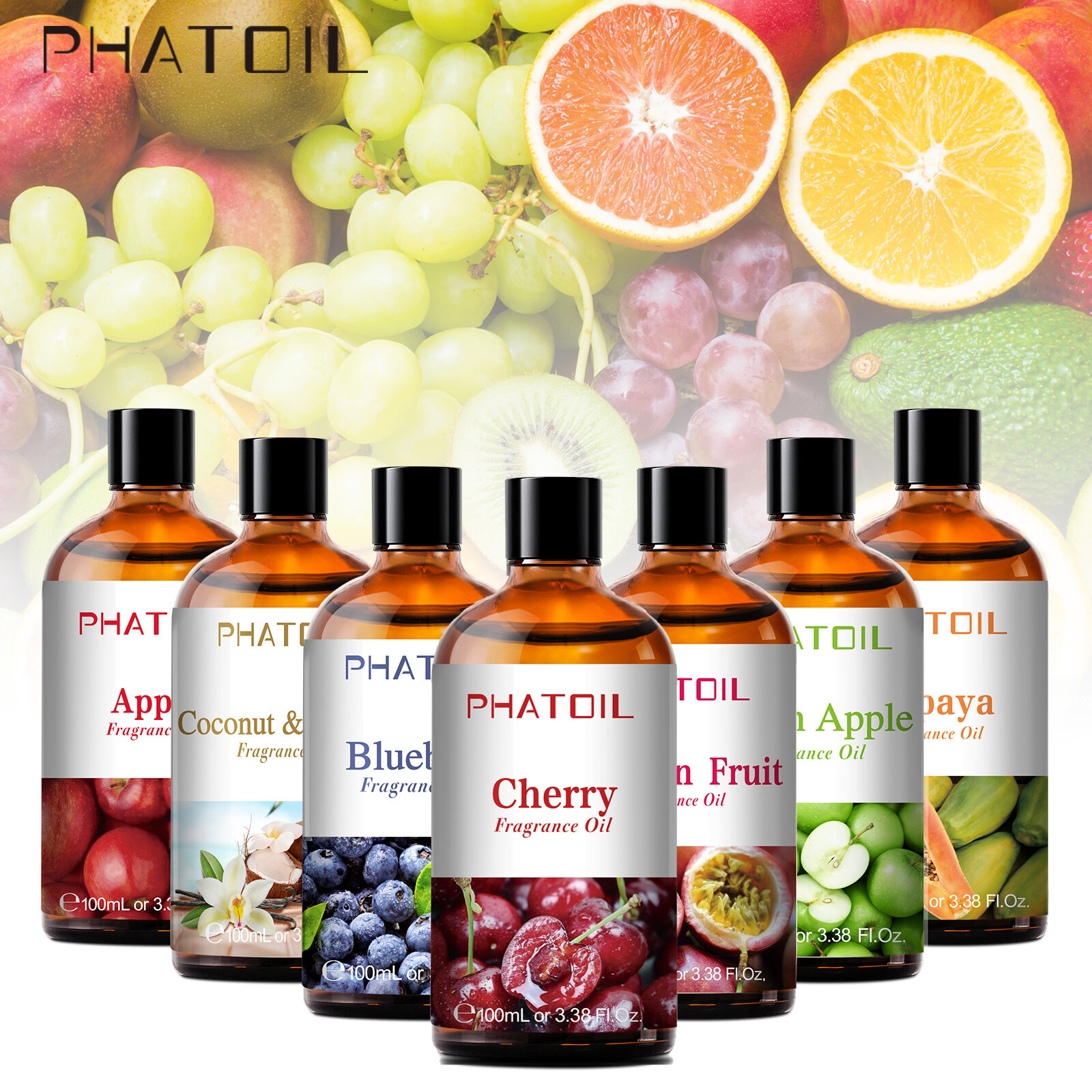 100ml Fruit Fragrance Oils for Aromatherapy, Essential Oils for Home Diffusers