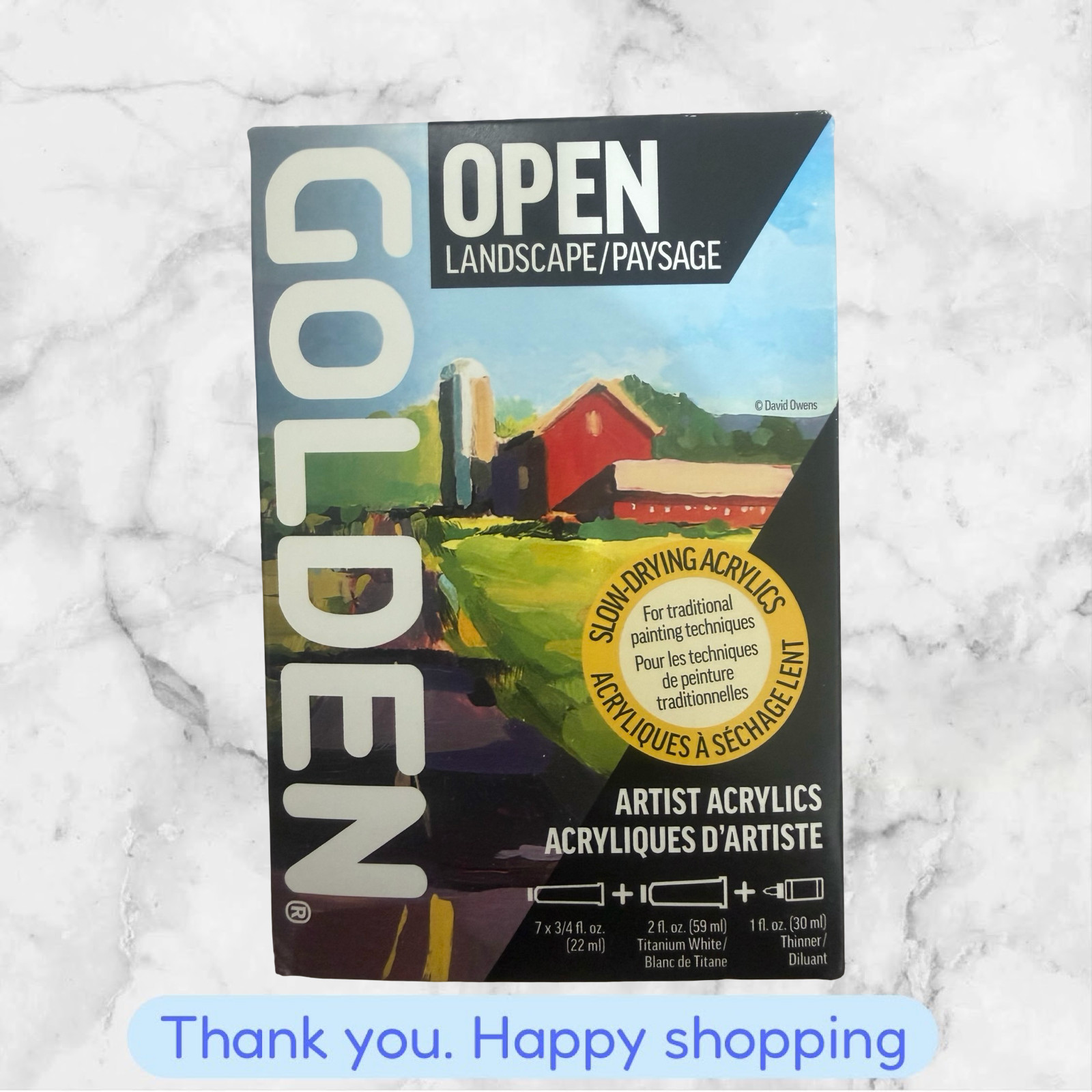 Golden Artist Colors OPEN Slow-Drying Acrylics 8 Color Landscape Set NEW SHIP