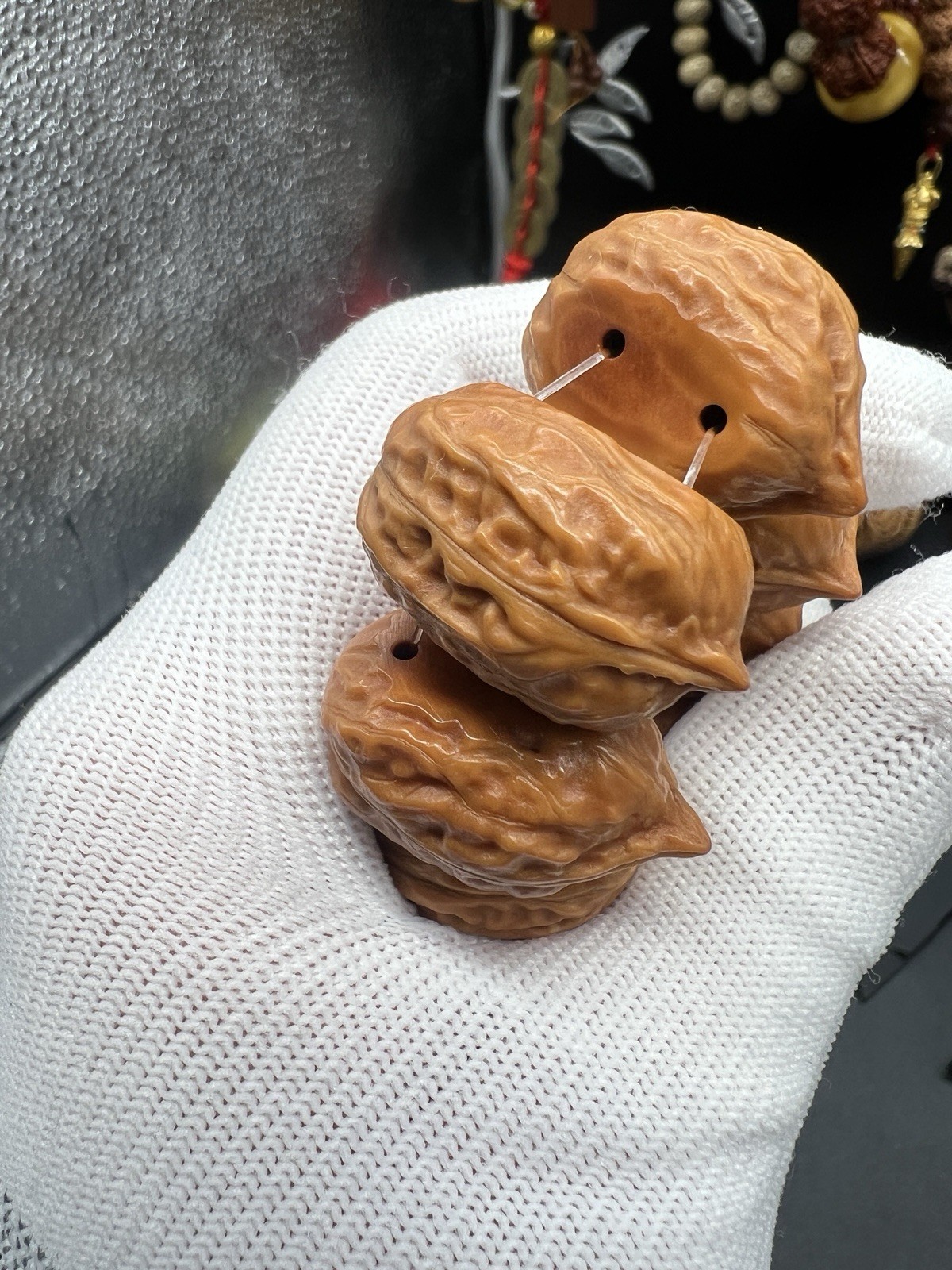 19×25mm Chinese Small Walnut Bracelet Collection纯野生小秋子侧切霸气大手牌手串