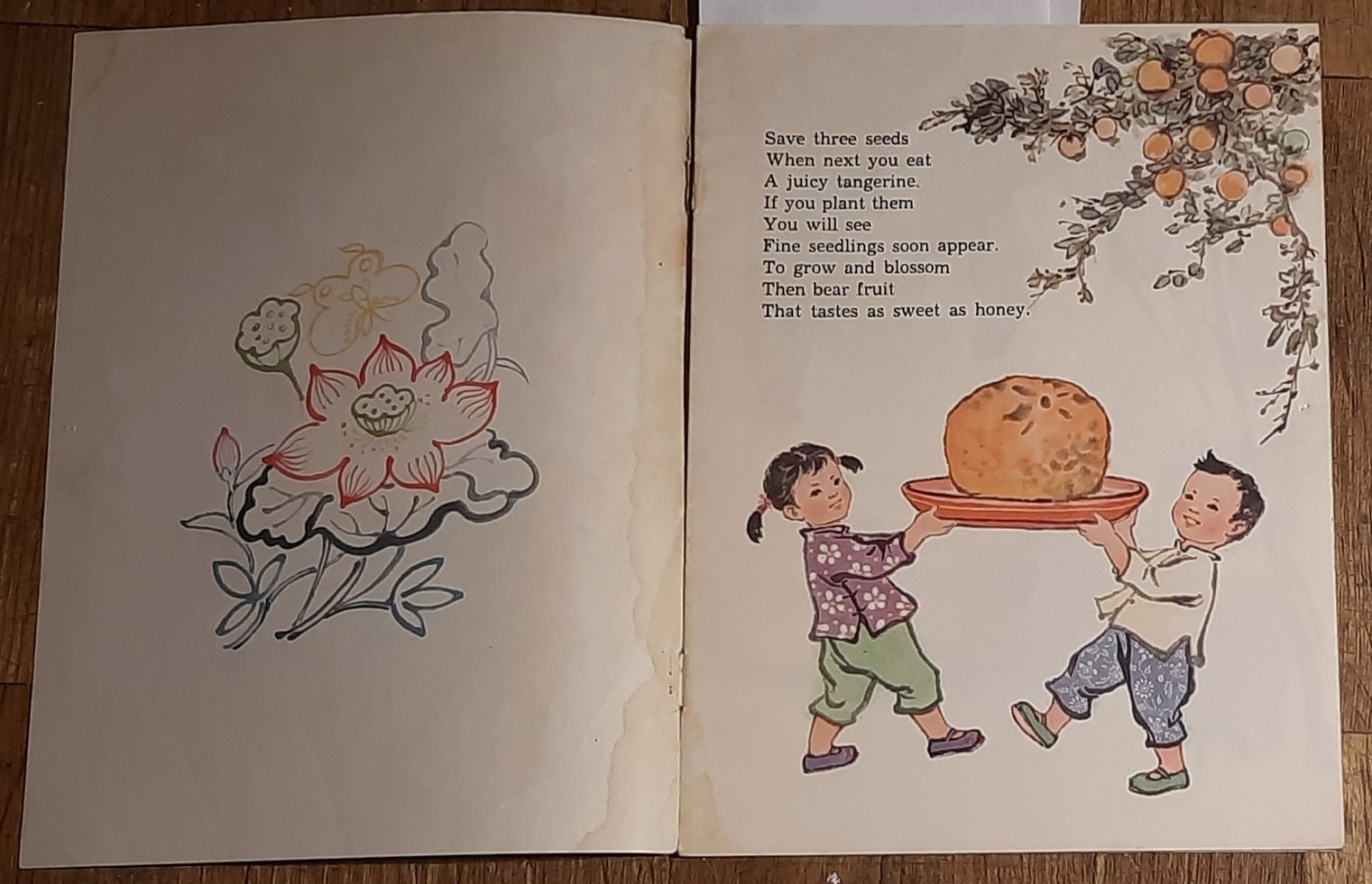 Chinese Painting English China book Fairy Tale Kid 1965 Fun Garden Vegetable Old