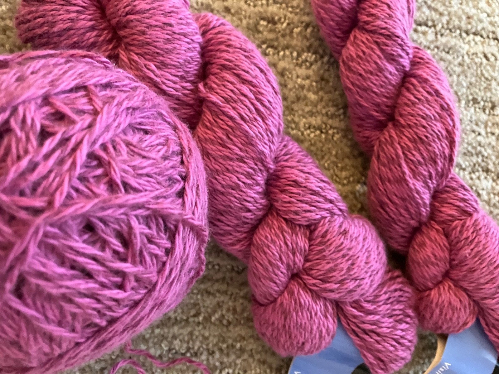 Almost 4 skeins of Berroco Linsey yarn in Purple color 6562 Geranium