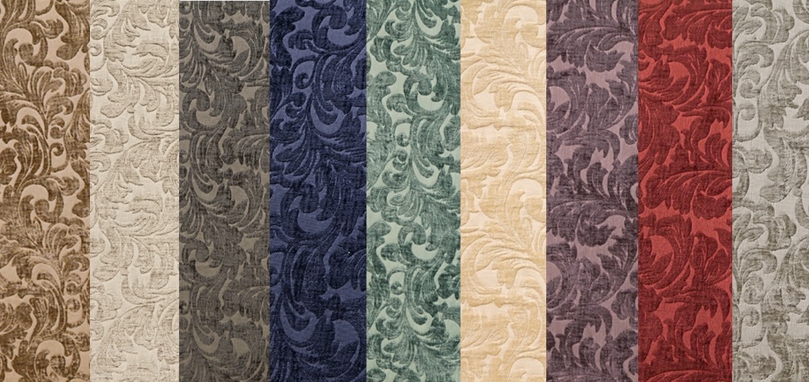 Chenille floral Shelby Drapery Upholstery home fabric the yard 56″ Wide 9 COLORS