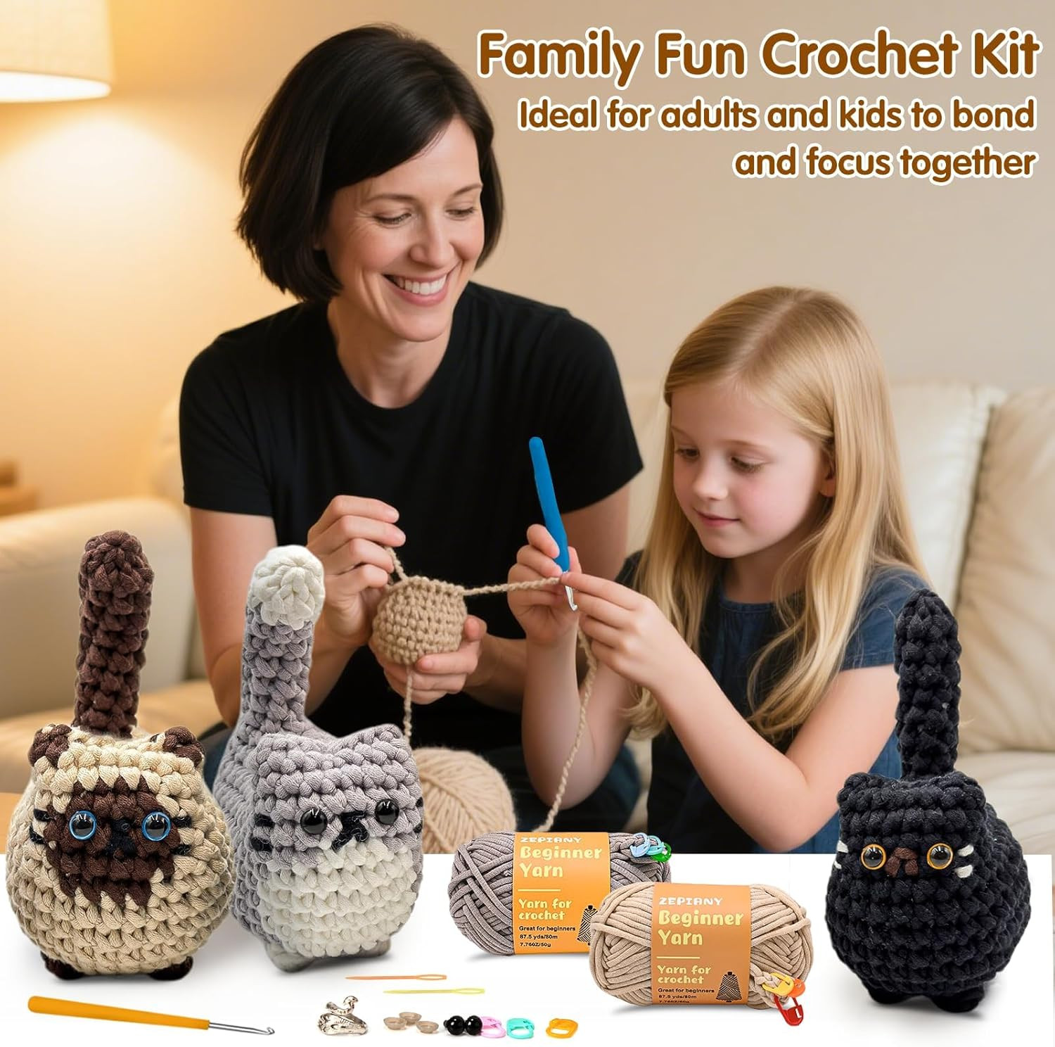 Crochet Kit for Beginners Crochet Cat Beginner Crochet Kit for Adults Amigurumi