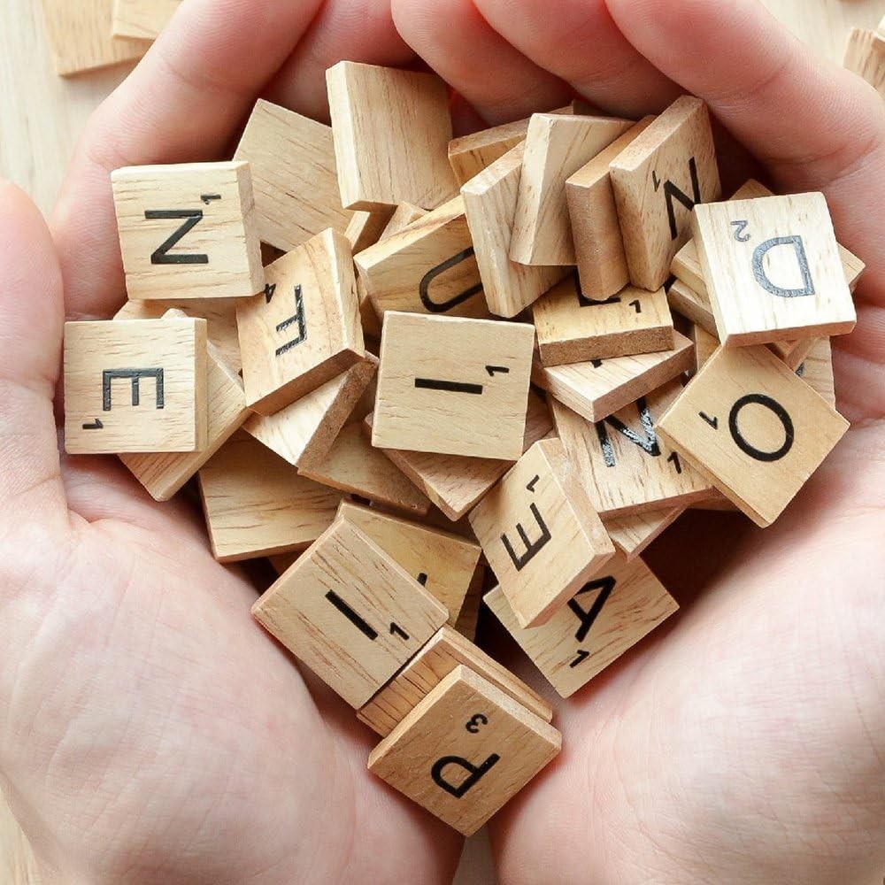 200PCS Scrabble Letters for Crafts – Wood Tiles for DIY Gift Decoration