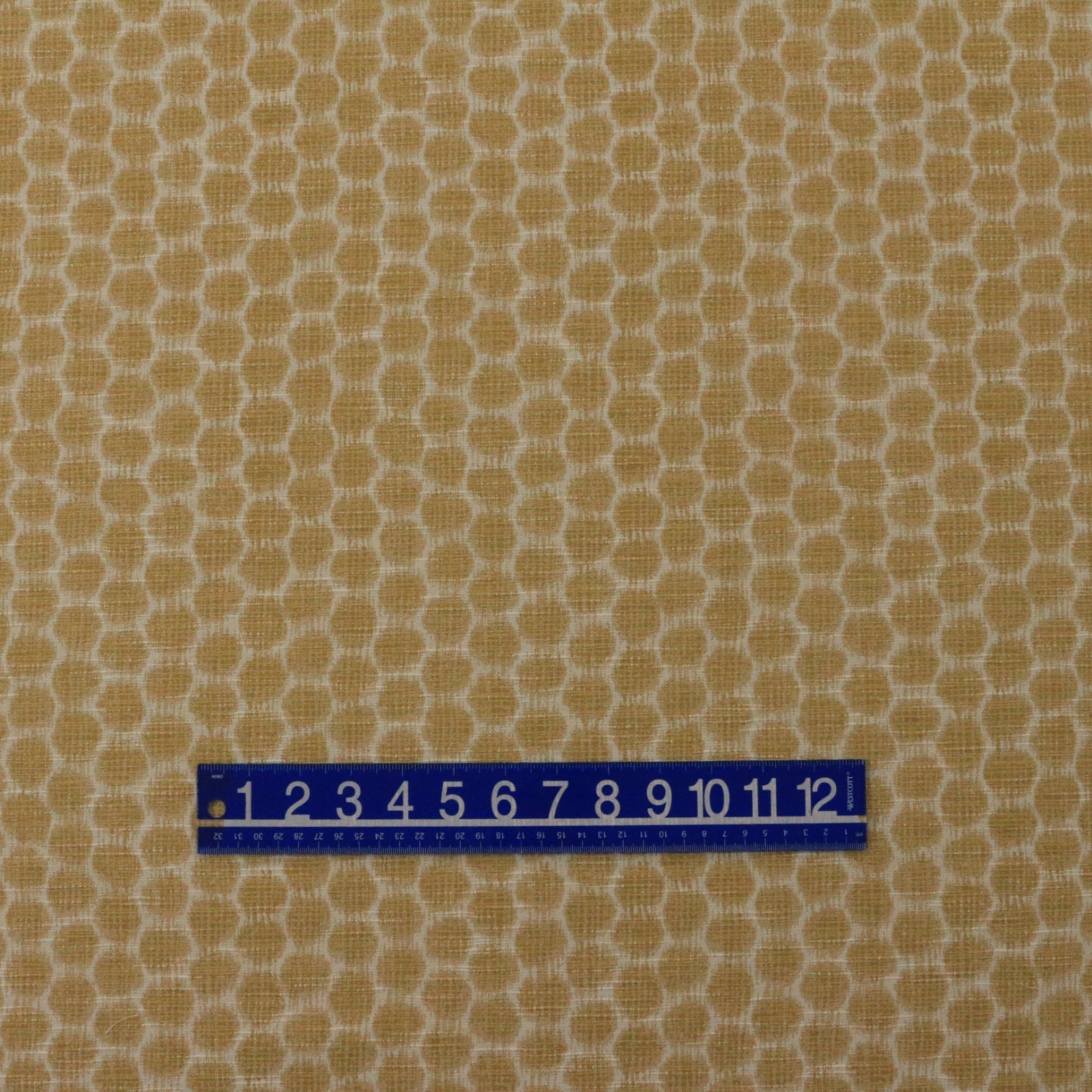 BALLARD DESIGNS MIA DIJON YELLOW CREAM GEOMETRIC HONEYCOMB FABRIC BY YARD 56″W