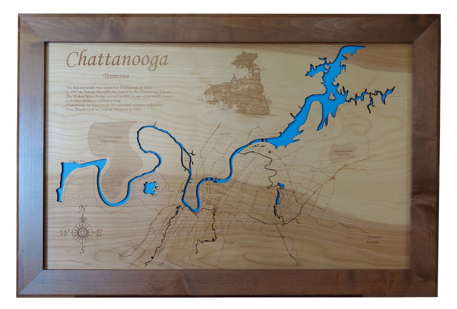 Nickajack Lake, TN- Laser Cut Wood Map | Wall Art | Made to Order