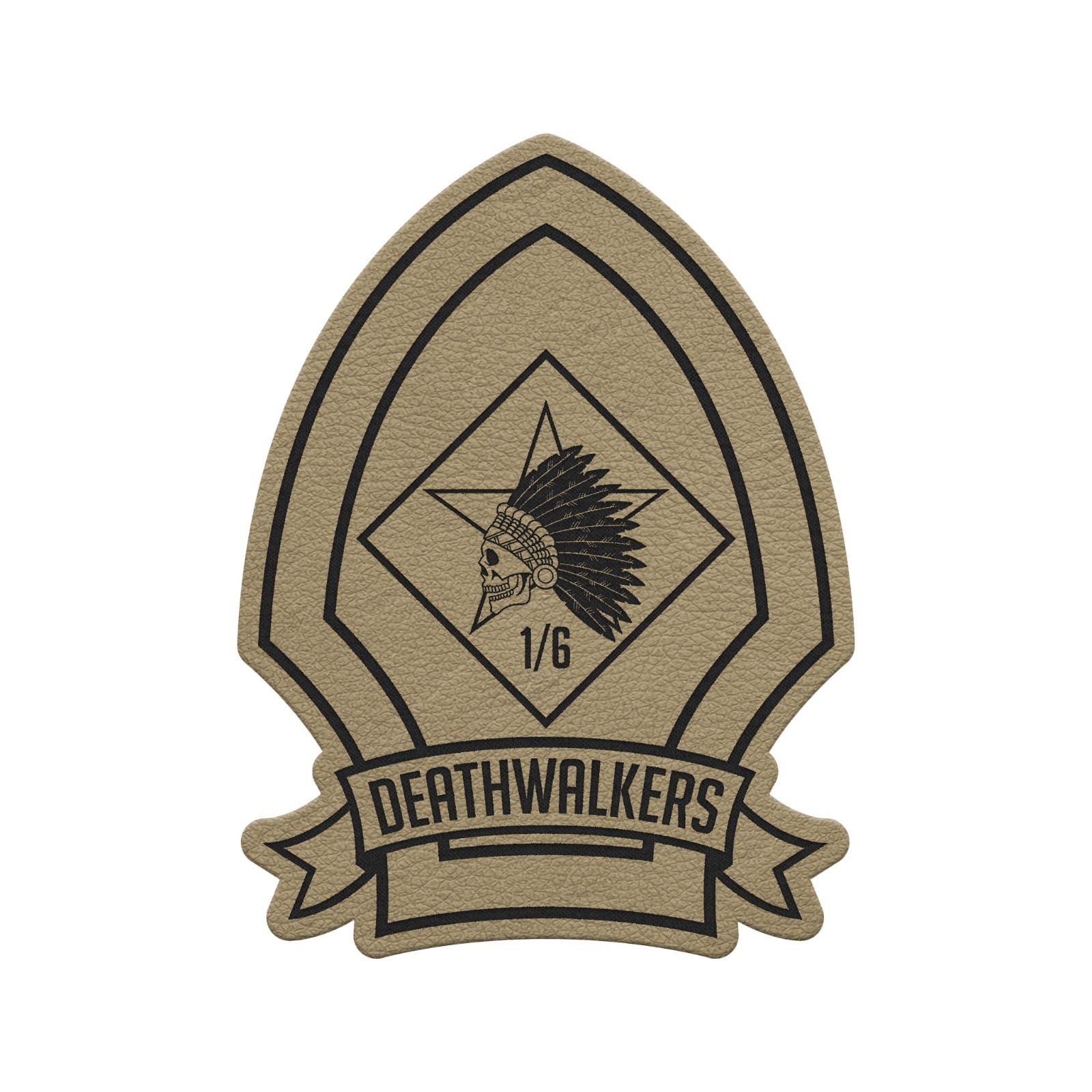 1st Bn 6th Marines Unit “Deathwalkers” | Leather Patch | Hook and Loop Tape