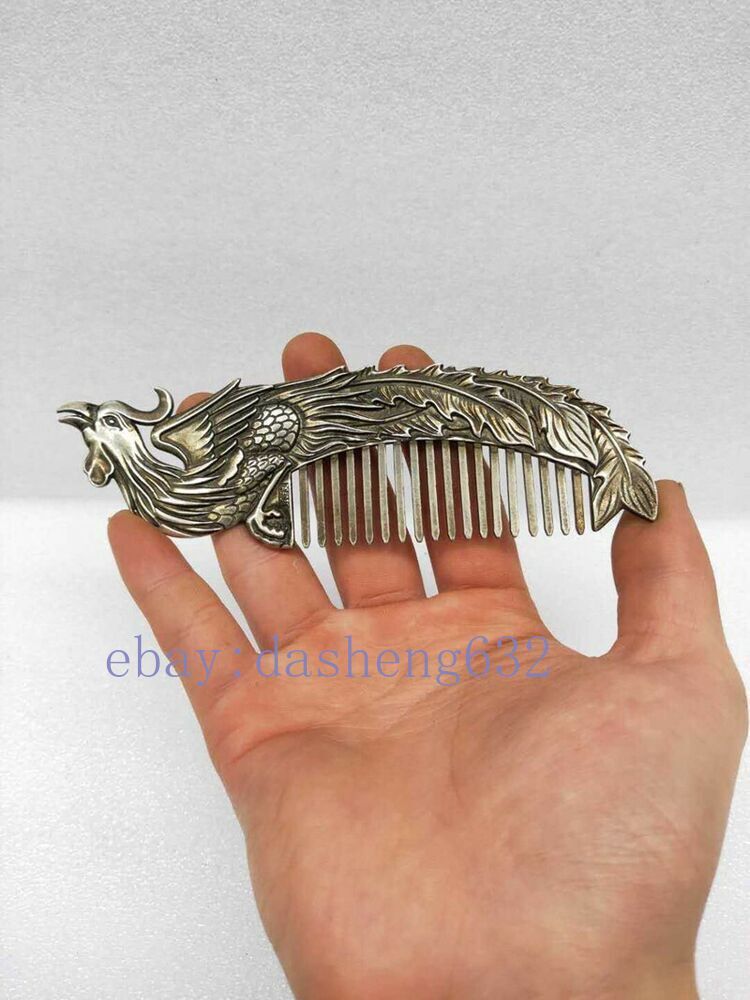 Exquisite Old Chinese handmade phoenix comb statue