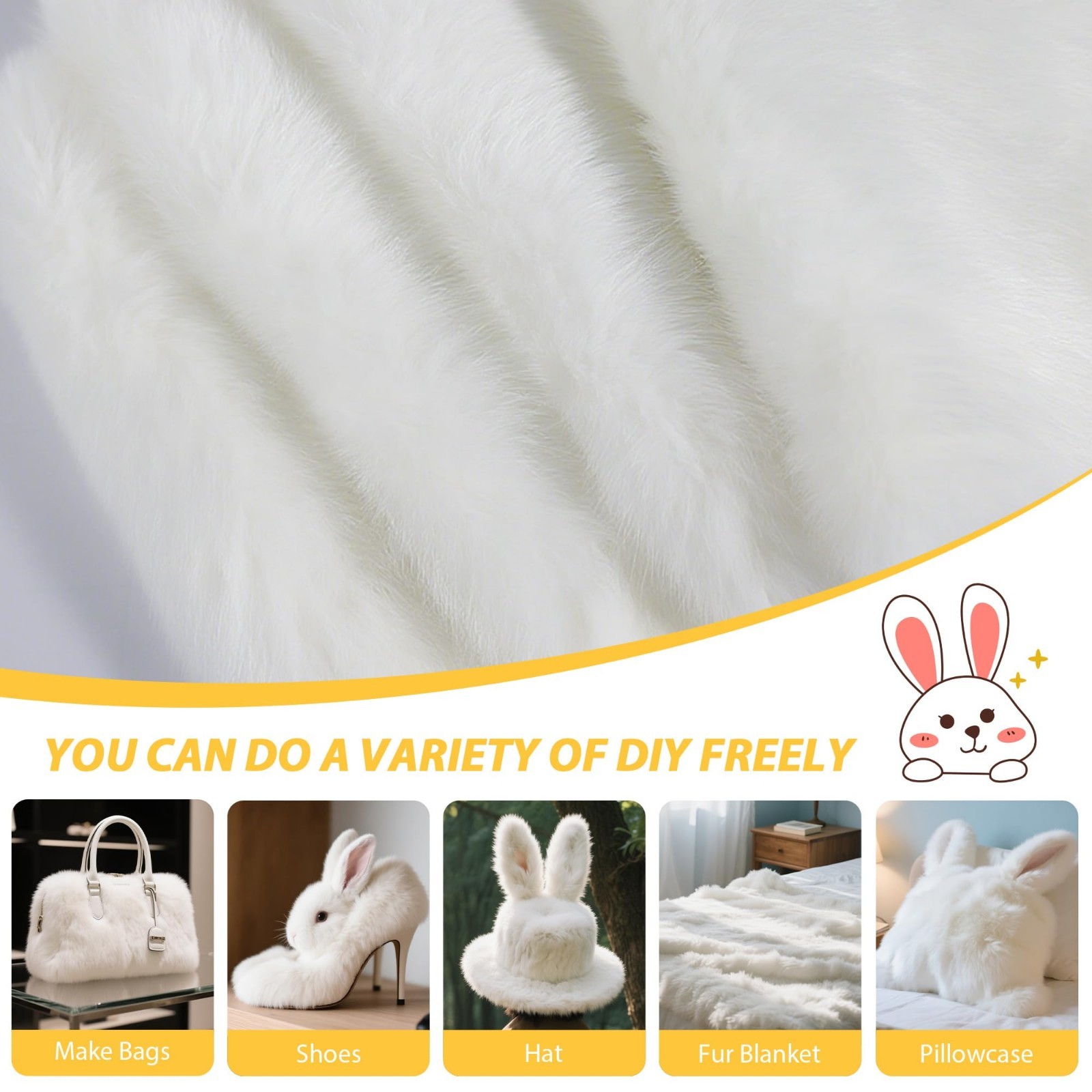 Ethically Sourced Rabbit Skin Fur Pelt 12″x14″ Tanned Hide for Crafts & Décor (2