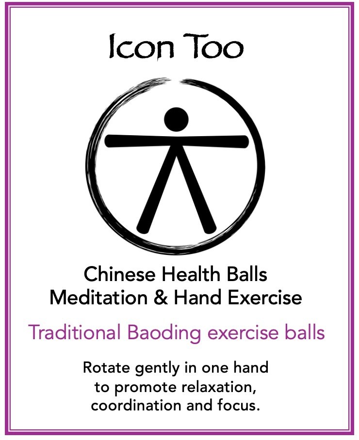 Icon Too Brass Baoding Chinese Health Balls Meditation Hand Exercise Set
