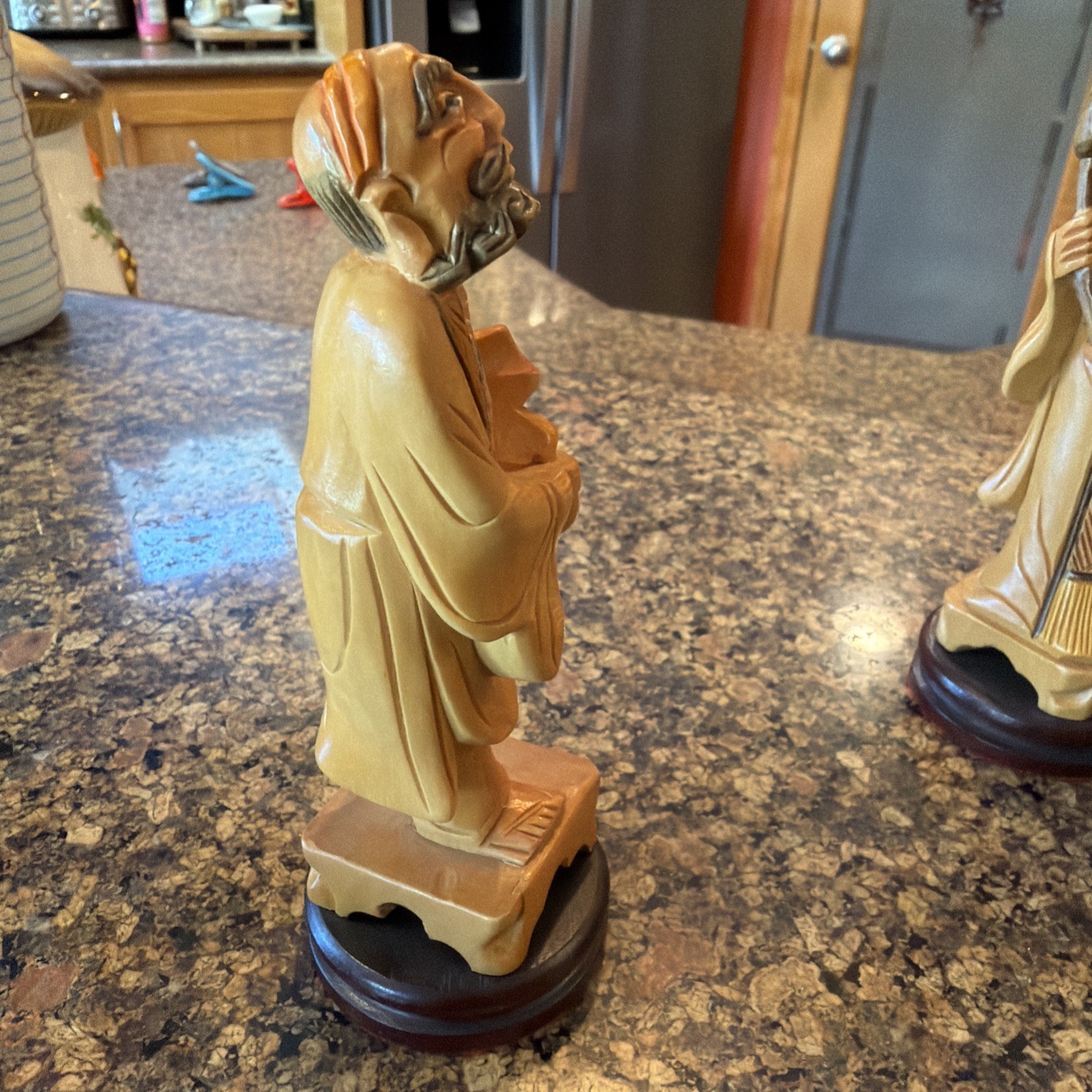 Vintage Chinese Eight Immortals Carved Boxwood Set Republic Period