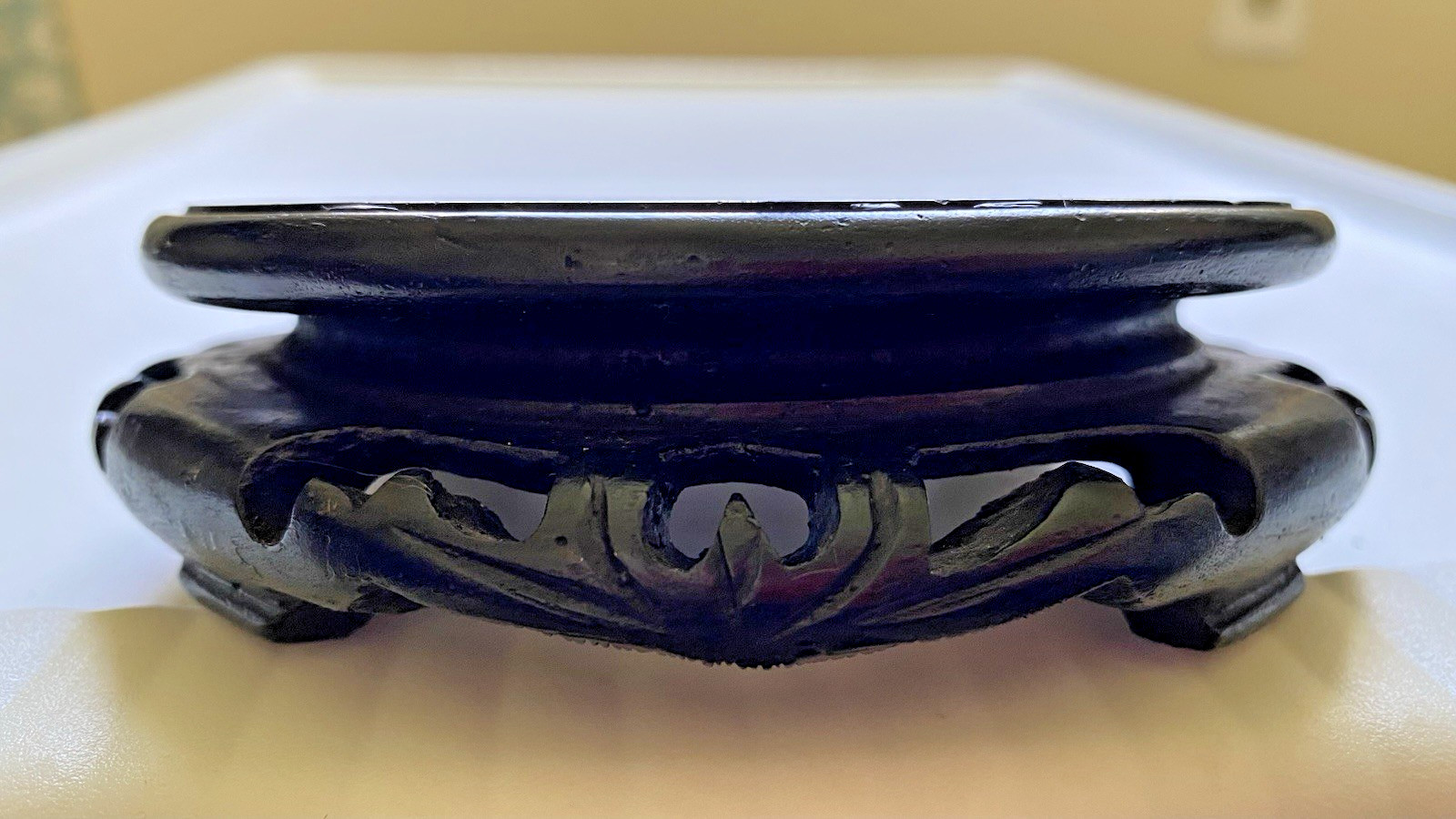 4.5″ Vintage Chinese Carved Wood Display Stand – #39